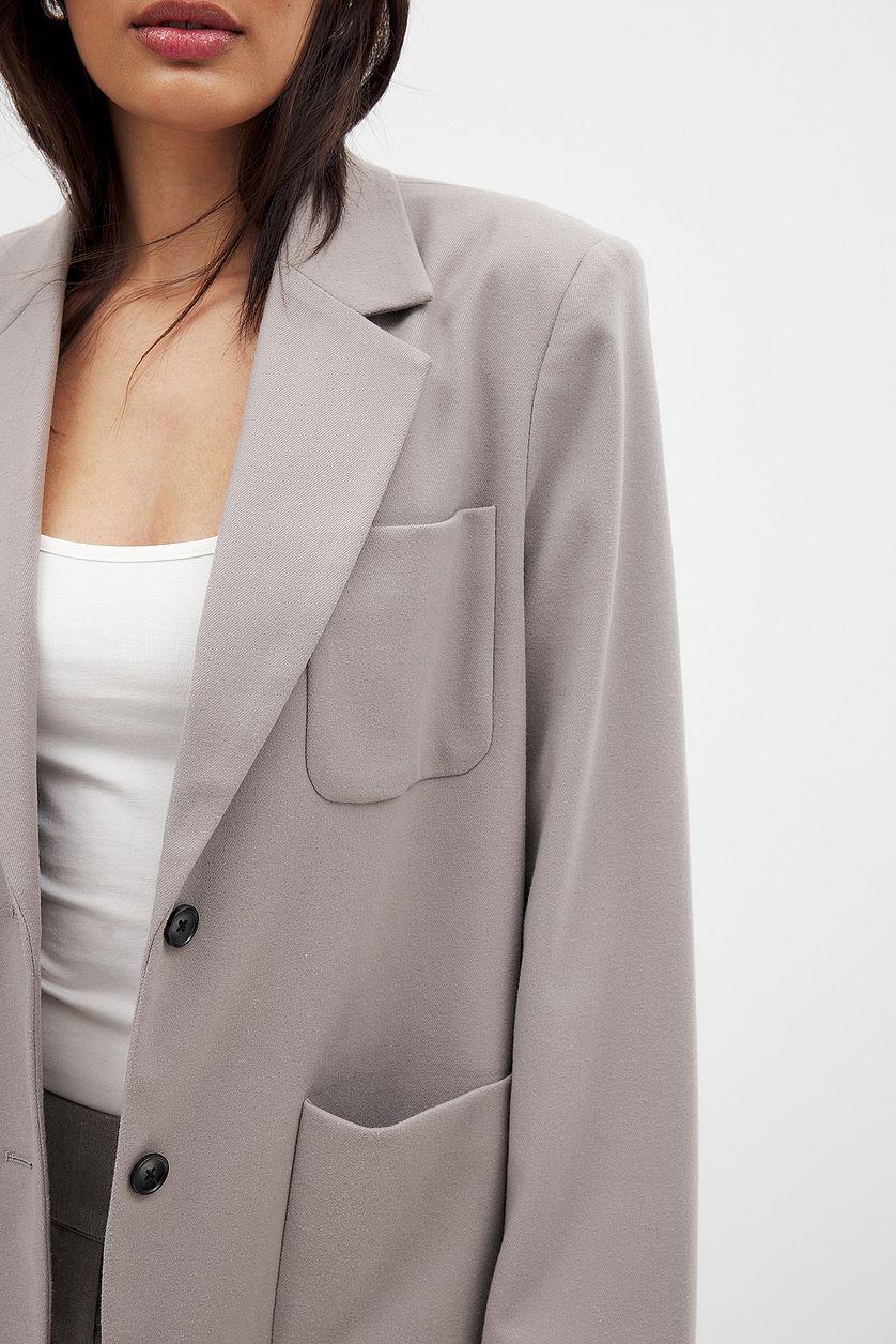 Oversized Blazer with Patch Pockets Product Image