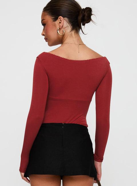 Loveydove Bodysuit Burgundy Product Image