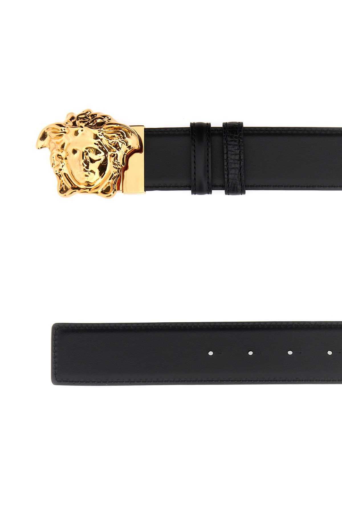 VERSACE La Medusa Leather Belt Man Belt Black Size 39.5 Calfskin Product Image