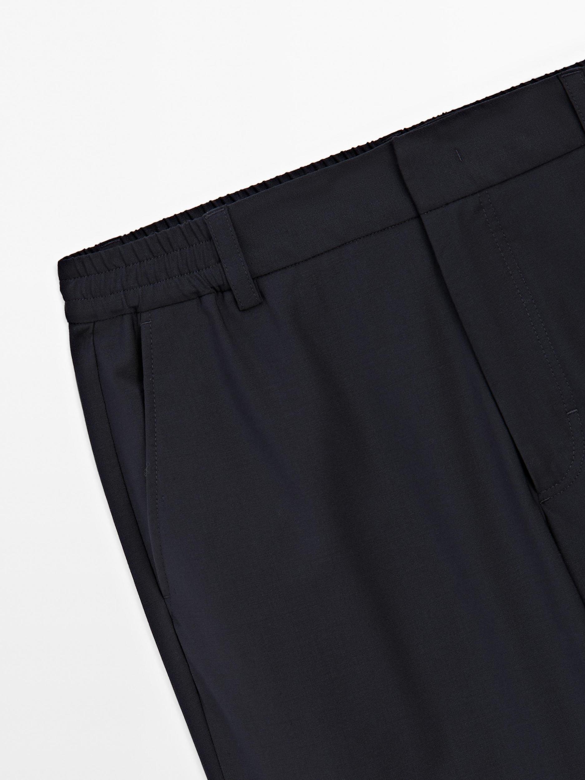 Wool blend jogger fit trousers Product Image