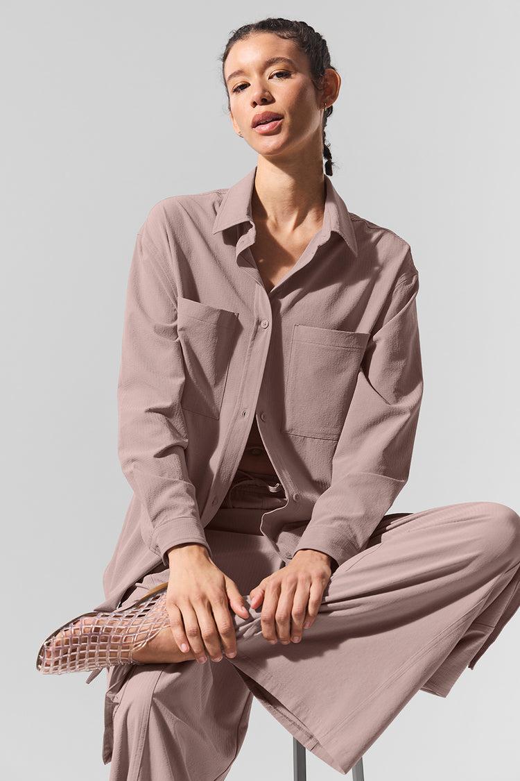 Dreamscape Button Down Long Sleeve - Taupe Product Image