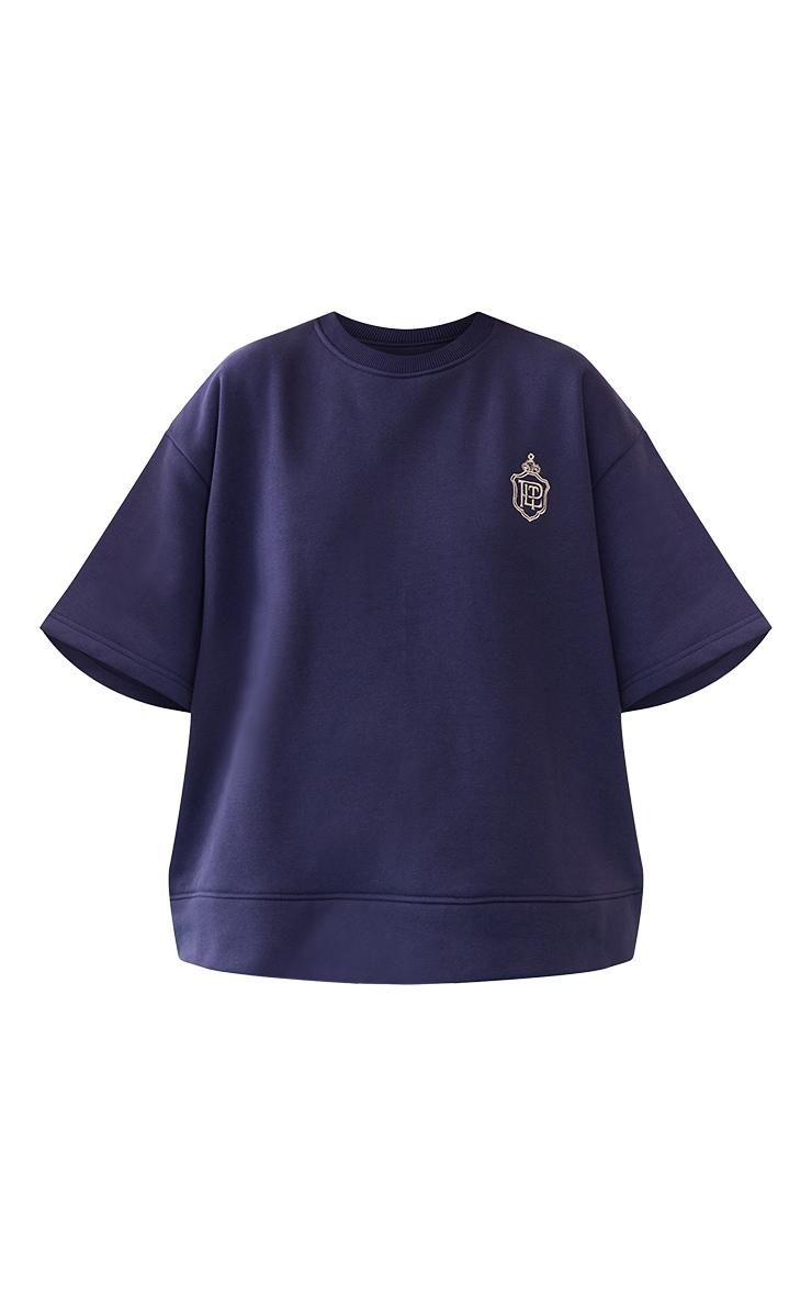 Navy Embroidered Sweat Tee Product Image