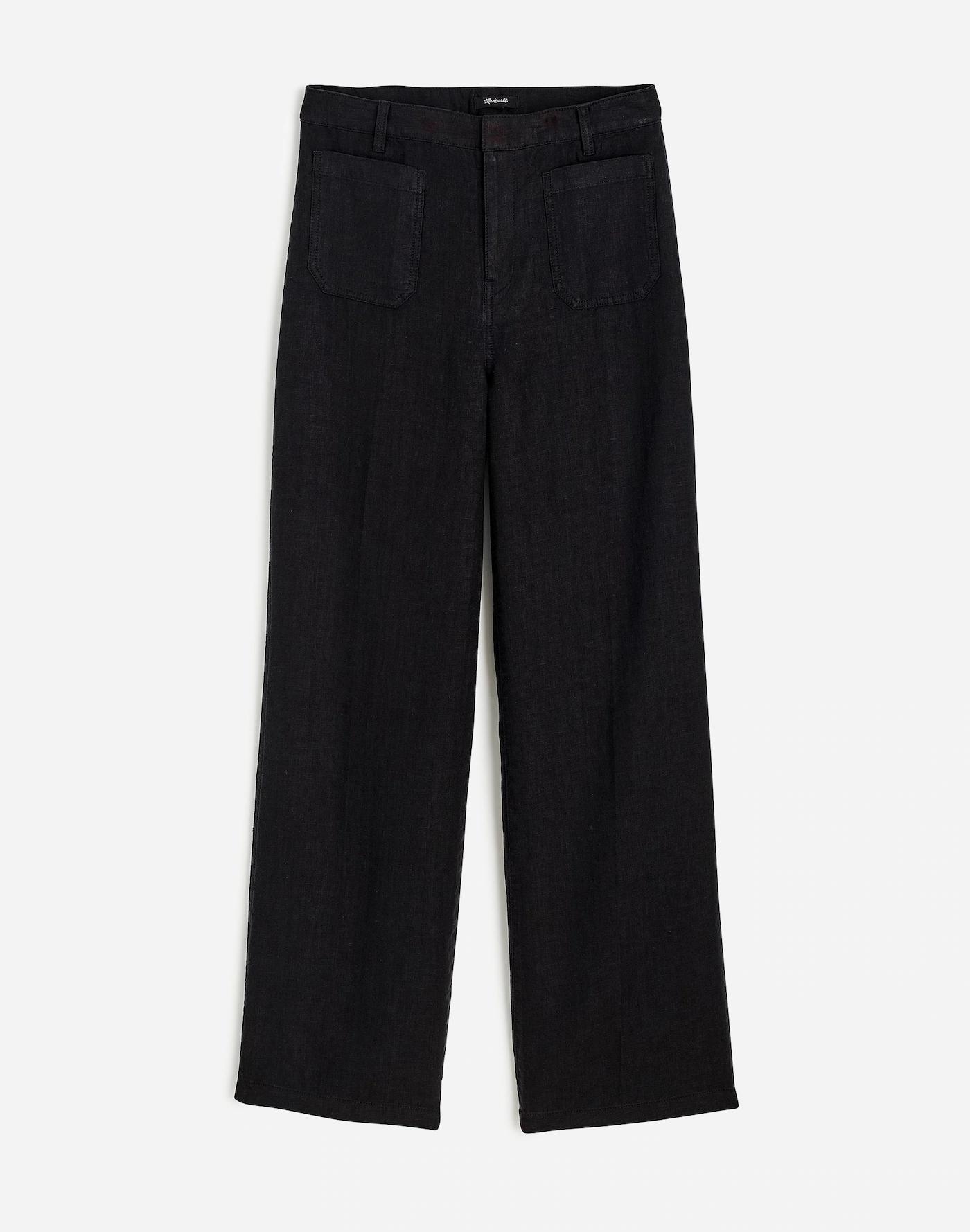 Patch Pocket Flare Pant in 100% Linen Product Image