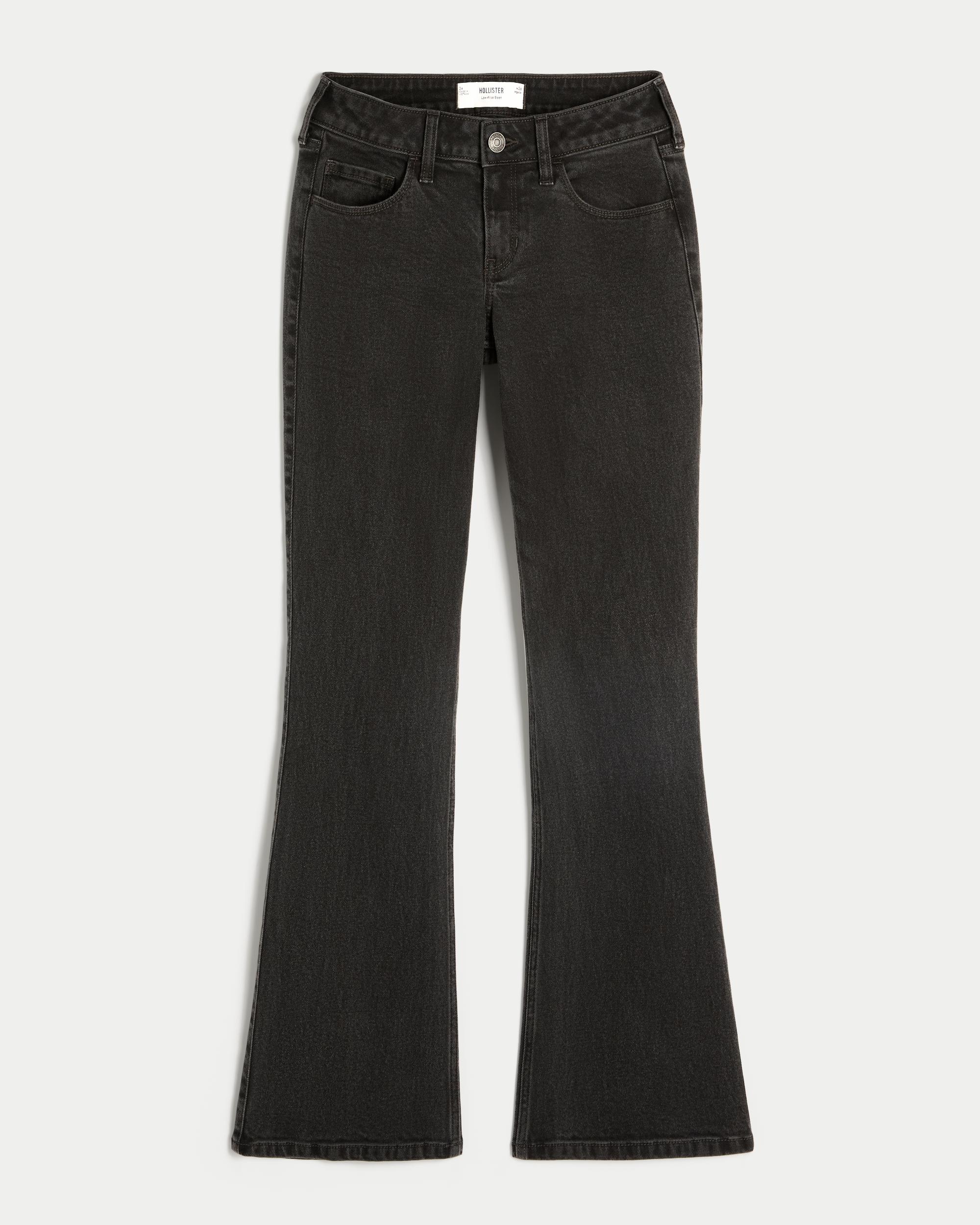 Low-Rise Washed Black Boot Jeans Product Image