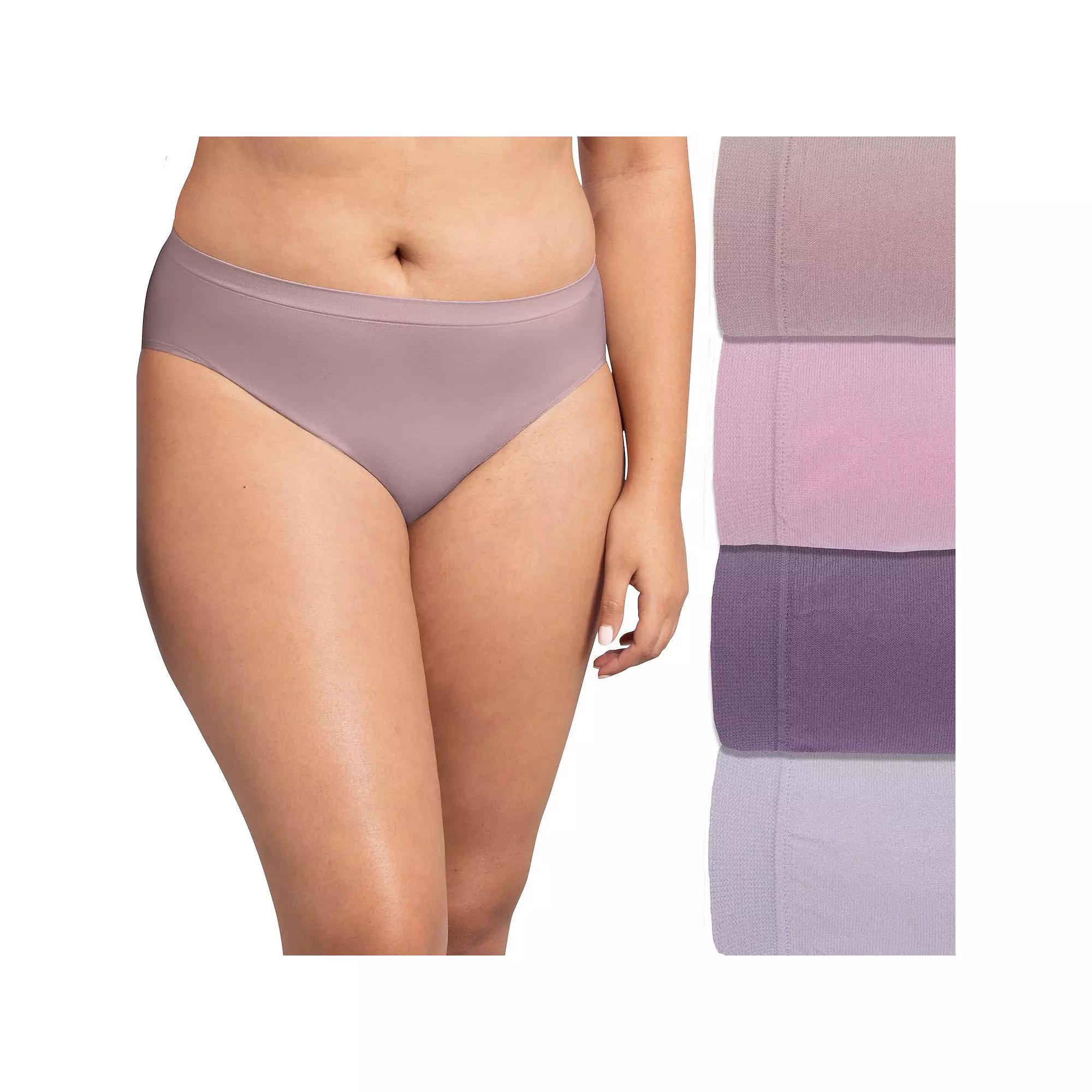 Women's Fruit of the Loom® Signature Seamless 4-pack Soft Hi-Cut Panty Set 4DSLHCTK,  Product Image