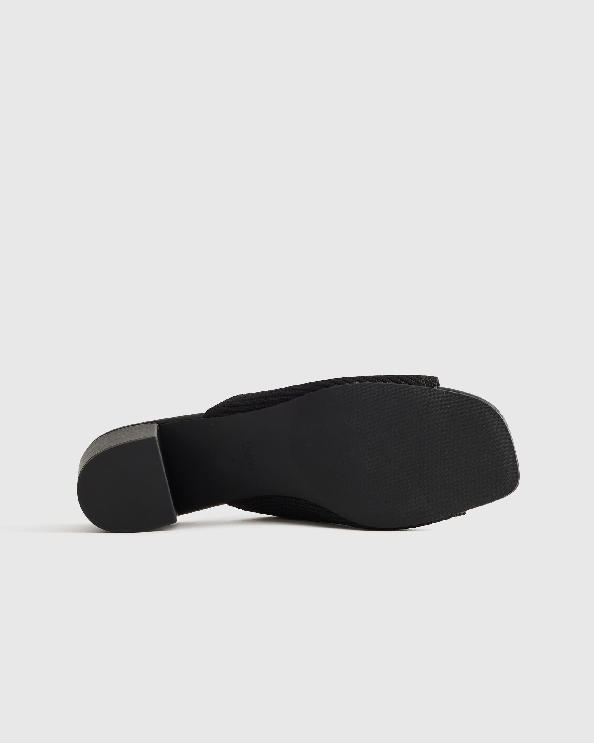 Quince | Women's Italian Leather & Eco Knit Heeled Mule Product Image