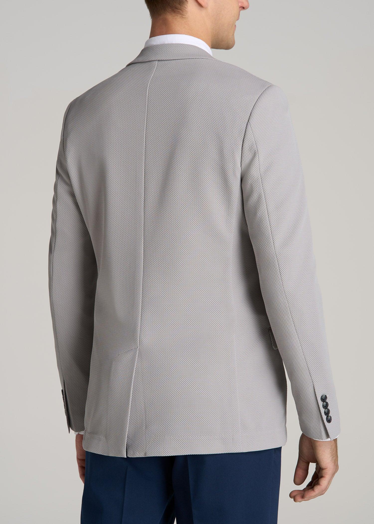 Textured Blazer for Tall Men in Soft Grey Male Product Image