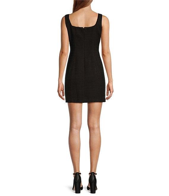 Antonio Melani Macy Tweed Pearl Detail Square Neck Sleeveless Coordinating Mini Dress Product Image