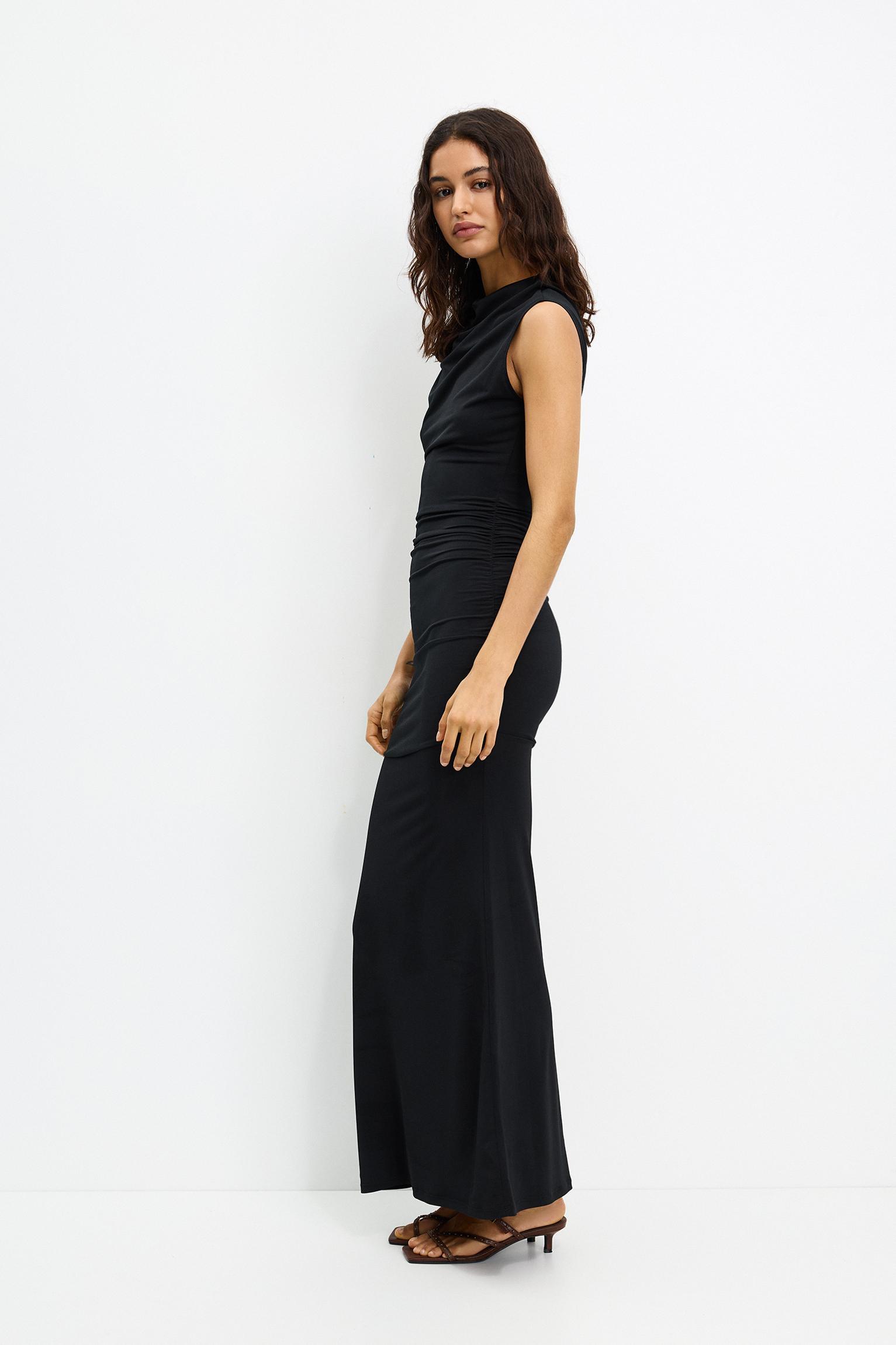 Sleeveless midi dress with gathering Product Image
