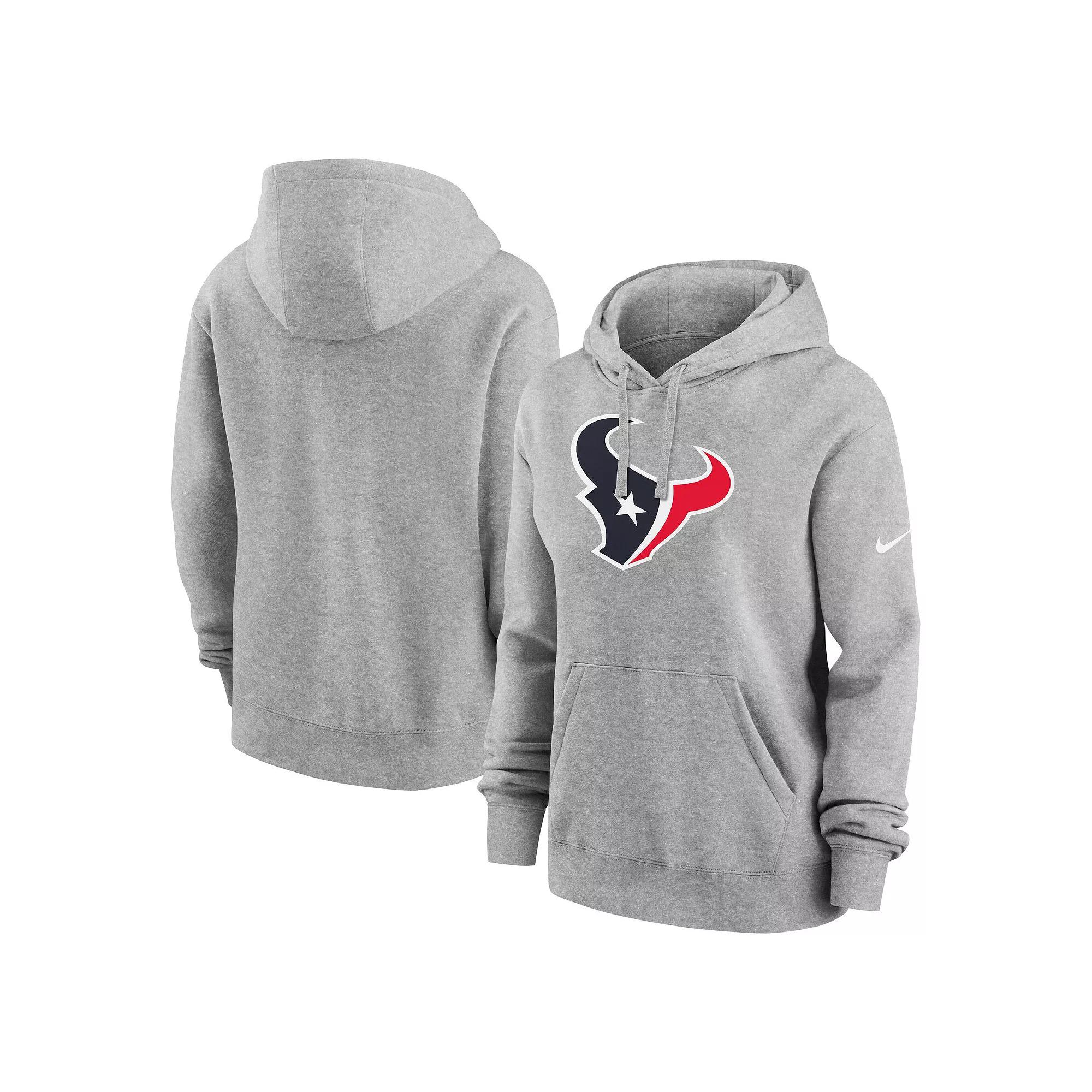 Women's Nike Heather Charcoal Houston Texans Club Fleece Pullover Hoodie,  Product Image