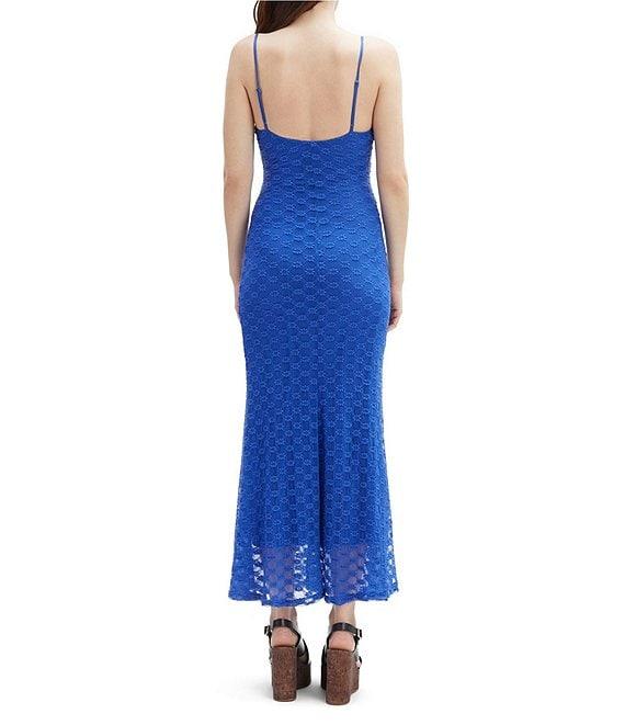 Bardot Adoni Square Neck Textured Floral Mesh Midi Slip Dress Product Image