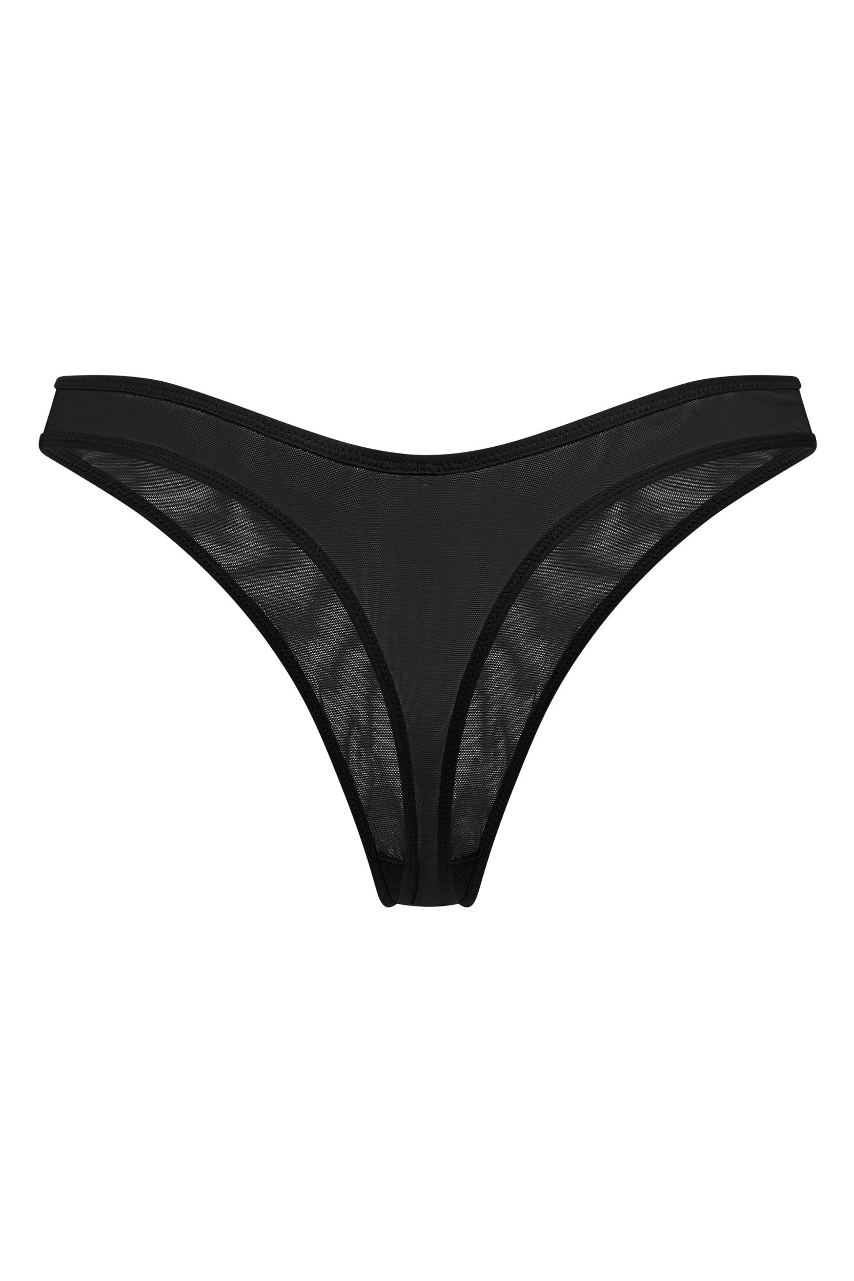 Soft Mesh Thong in Black Product Image