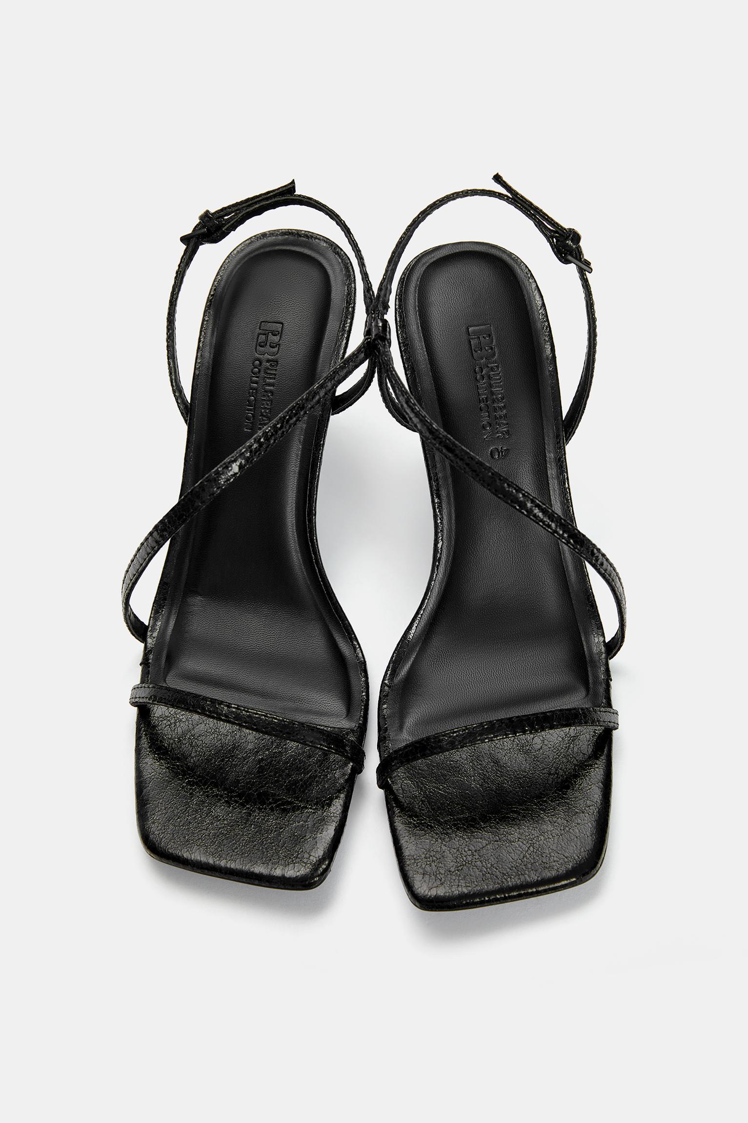 Heeled sandals with crossover straps Product Image