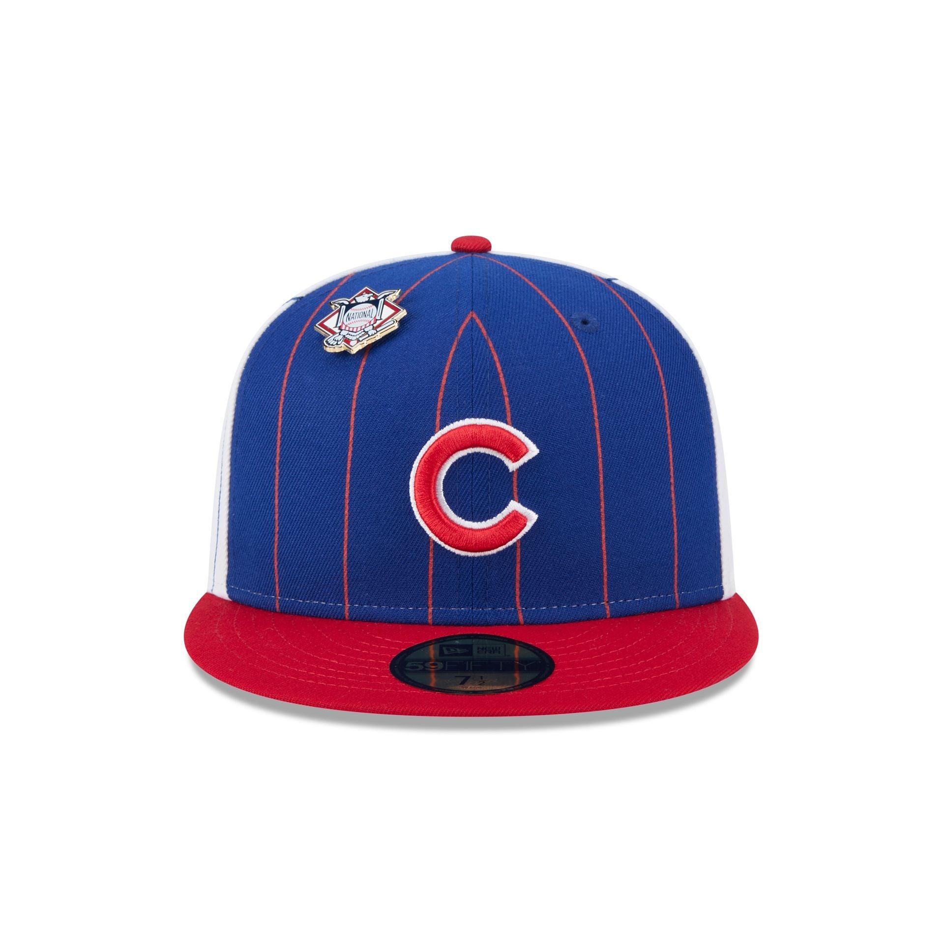 Chicago Cubs Pinstripe League Pin 59FIFTY Fitted Hat Male Product Image