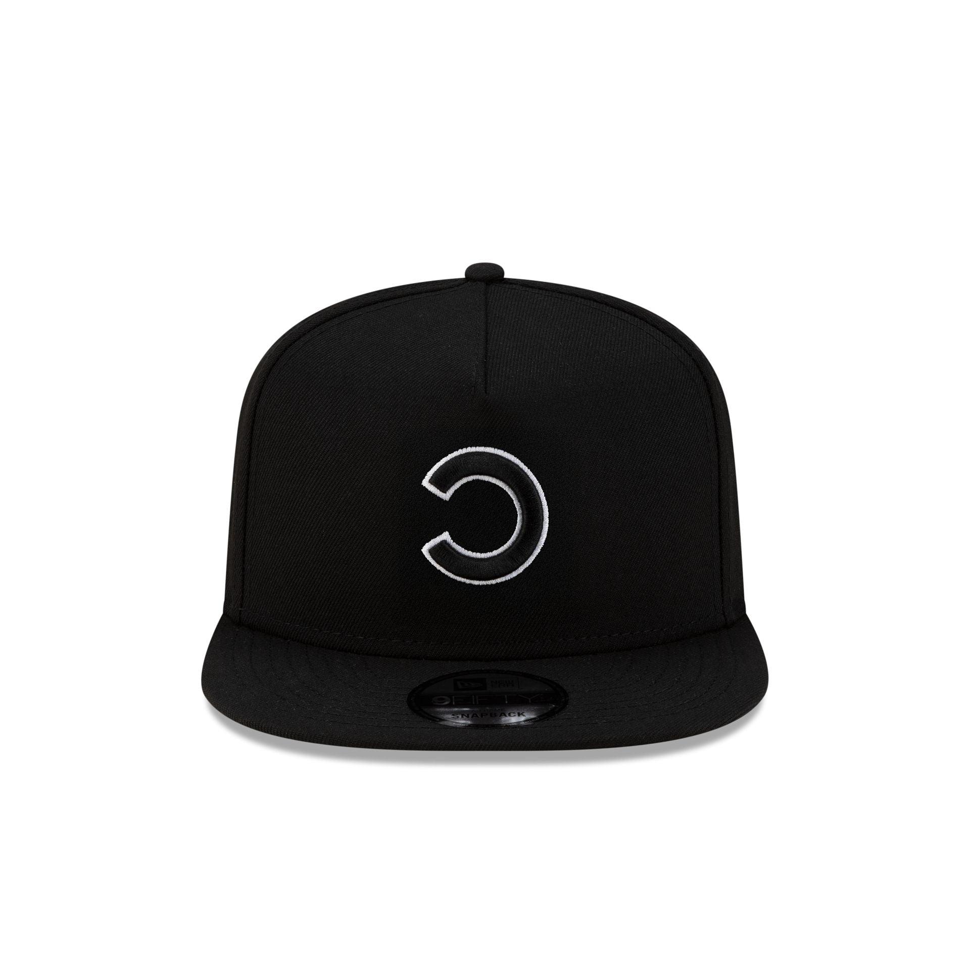 Chicago Cubs Upside Down Logo Black 9FIFTY A-Frame Snapback Hat Male Product Image
