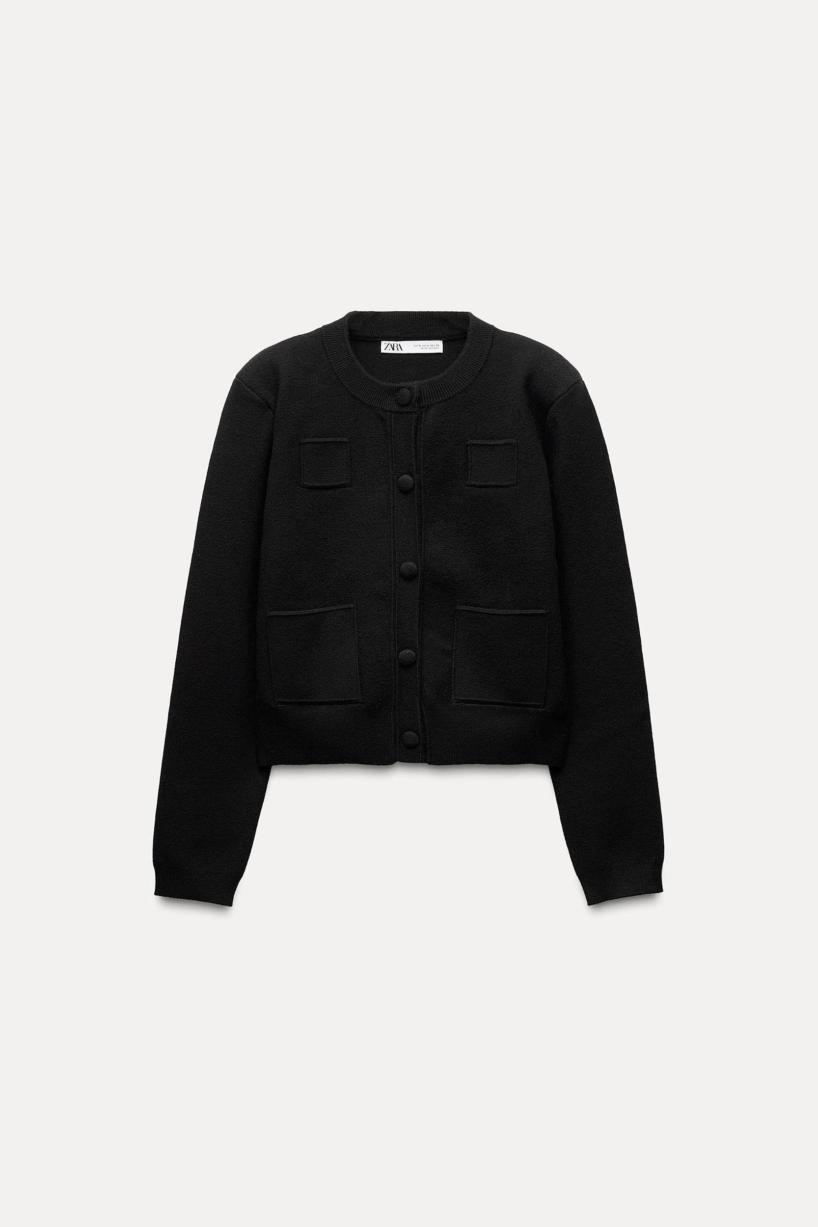 PLAIN KNIT SHOULDER PAD JACKET Product Image