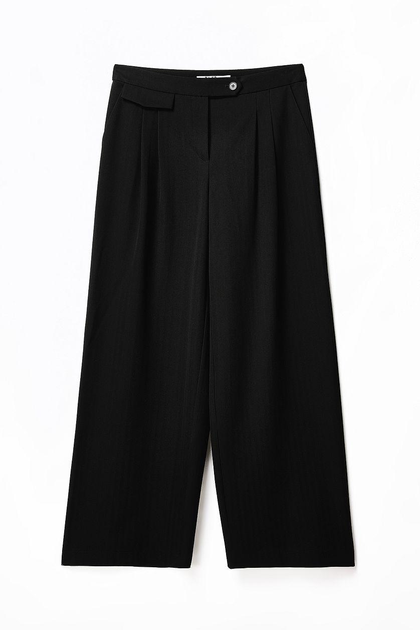 Pocket Detail Mid Waist Loose Trousers Product Image