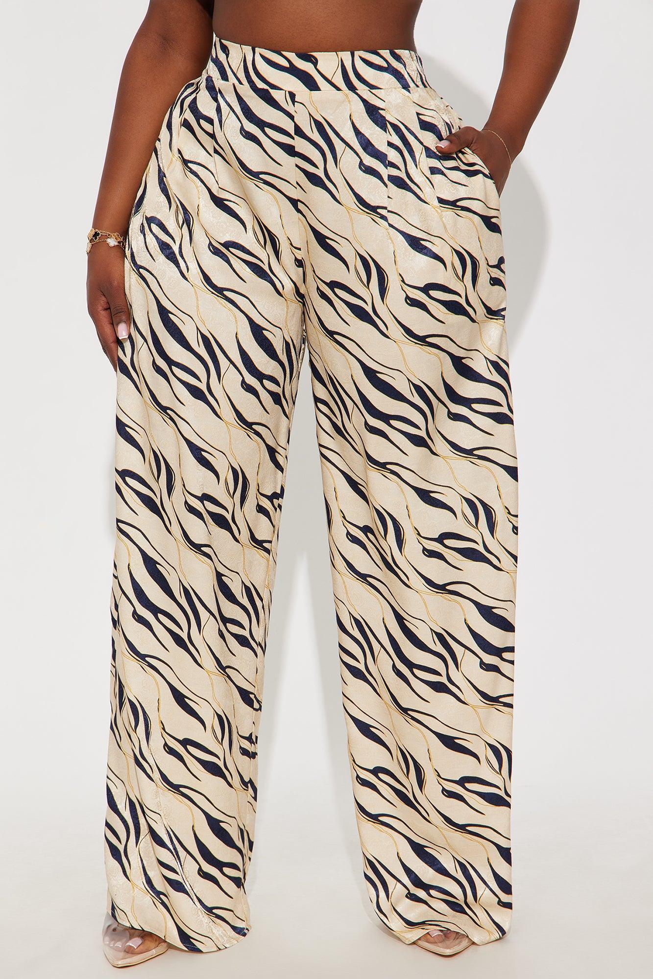 Sienna Satin Wide Leg Pant 33″ - Cream/combo Female Product Image