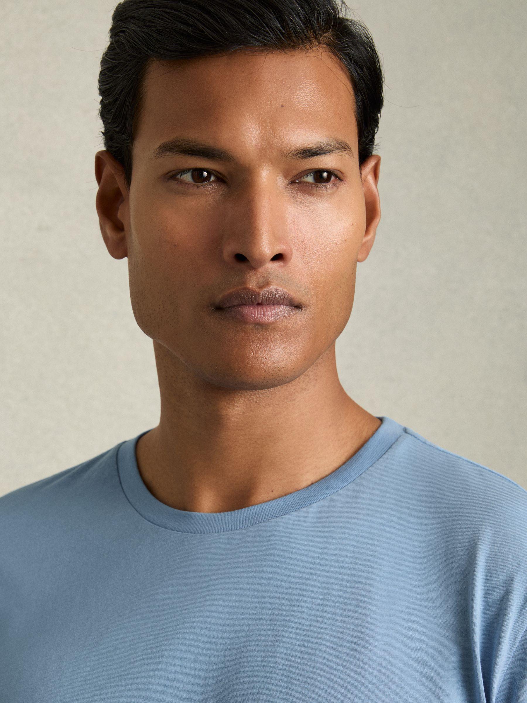 Crew Neck T-Shirt in Dusty Blue Product Image