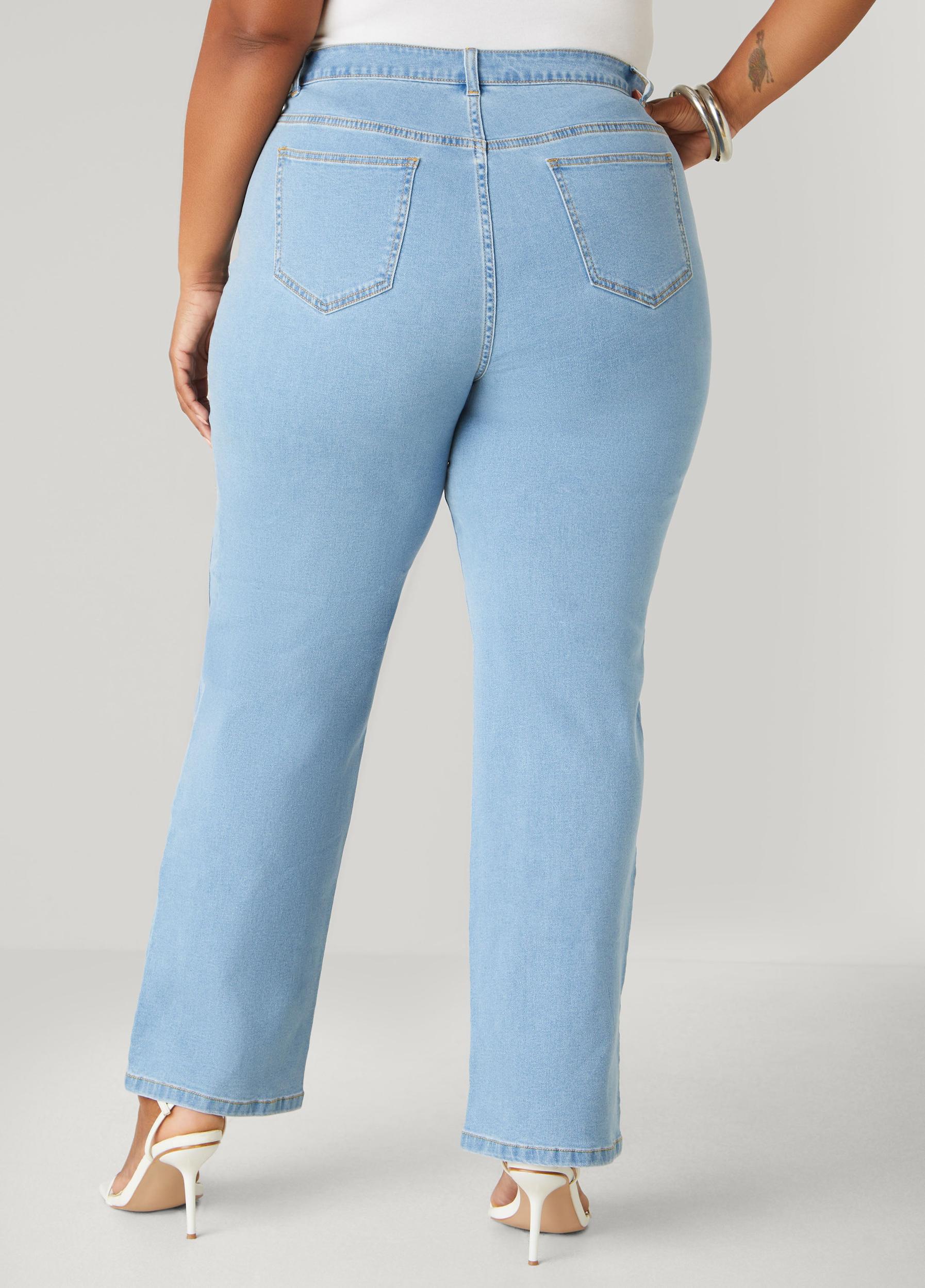 Crisscross Straight Leg Jeans Product Image