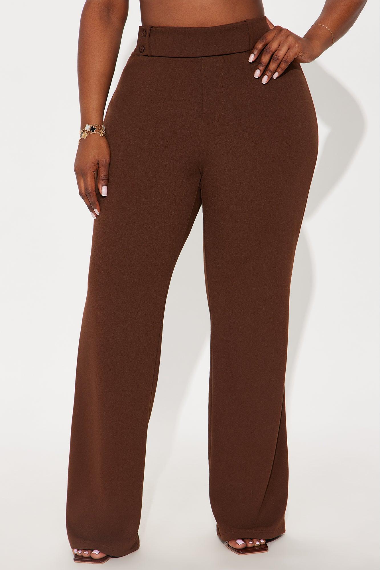 Office Tea Straight Leg Trouser Pant - Chocolate Product Image