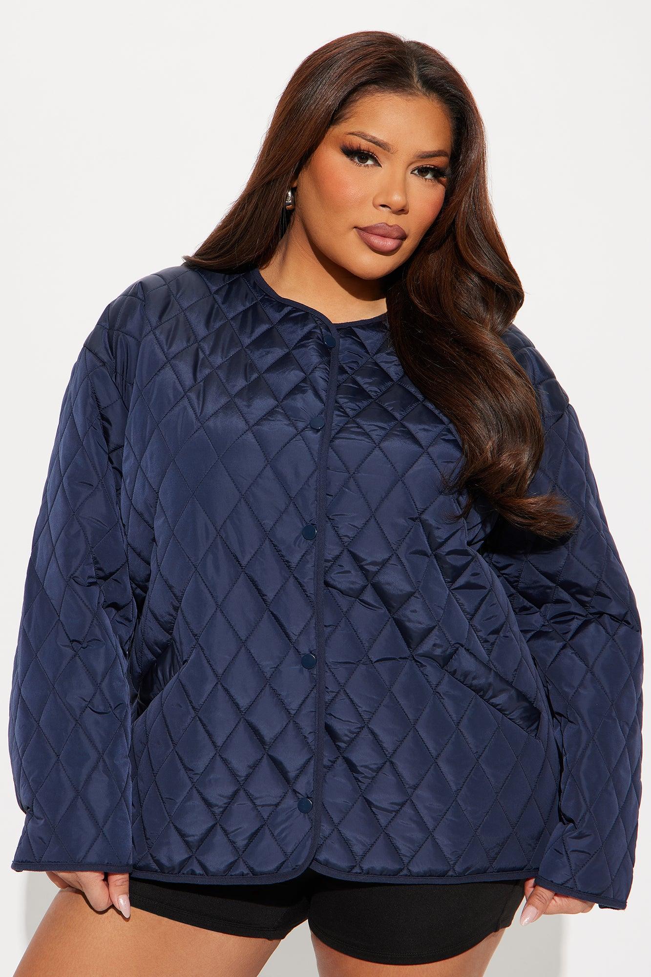 Mountain Highs Quilted Lightweight Jacket - Navy Female Product Image