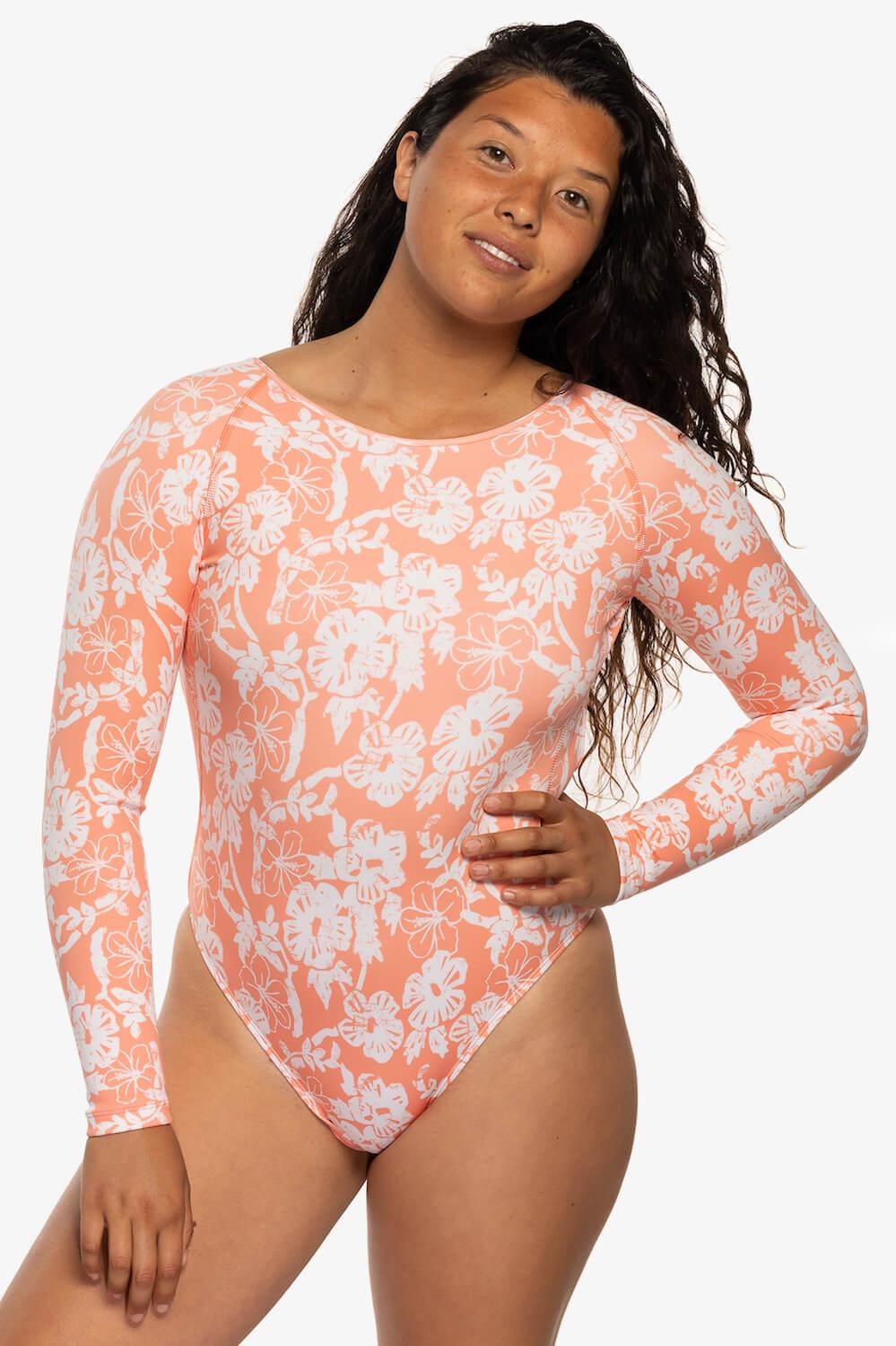 Lennon Long Sleeve Surf One Piece - Atoll Female Product Image