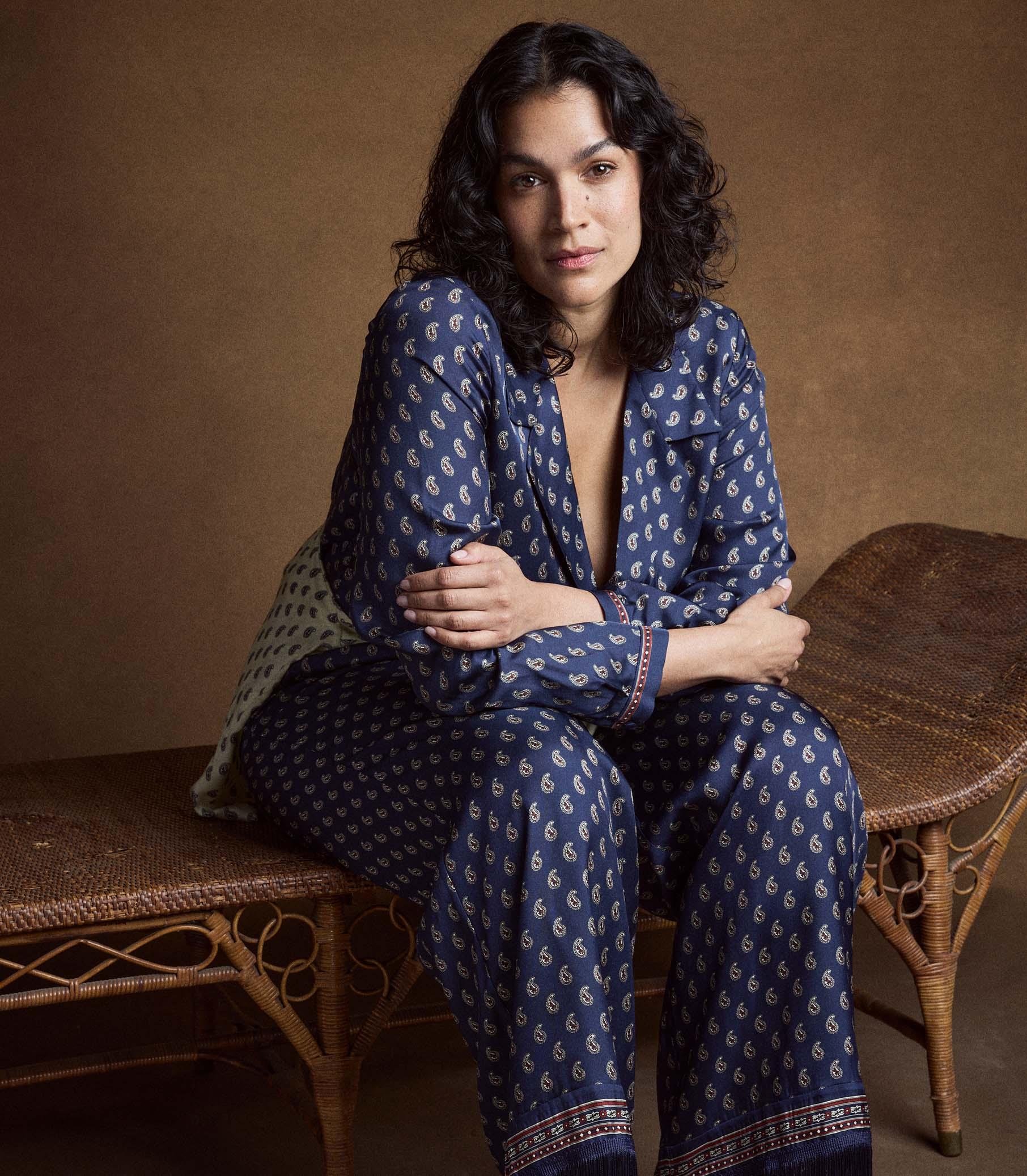 ELENE TOP -- BLEU TAORMINA PAISLEY Product Image