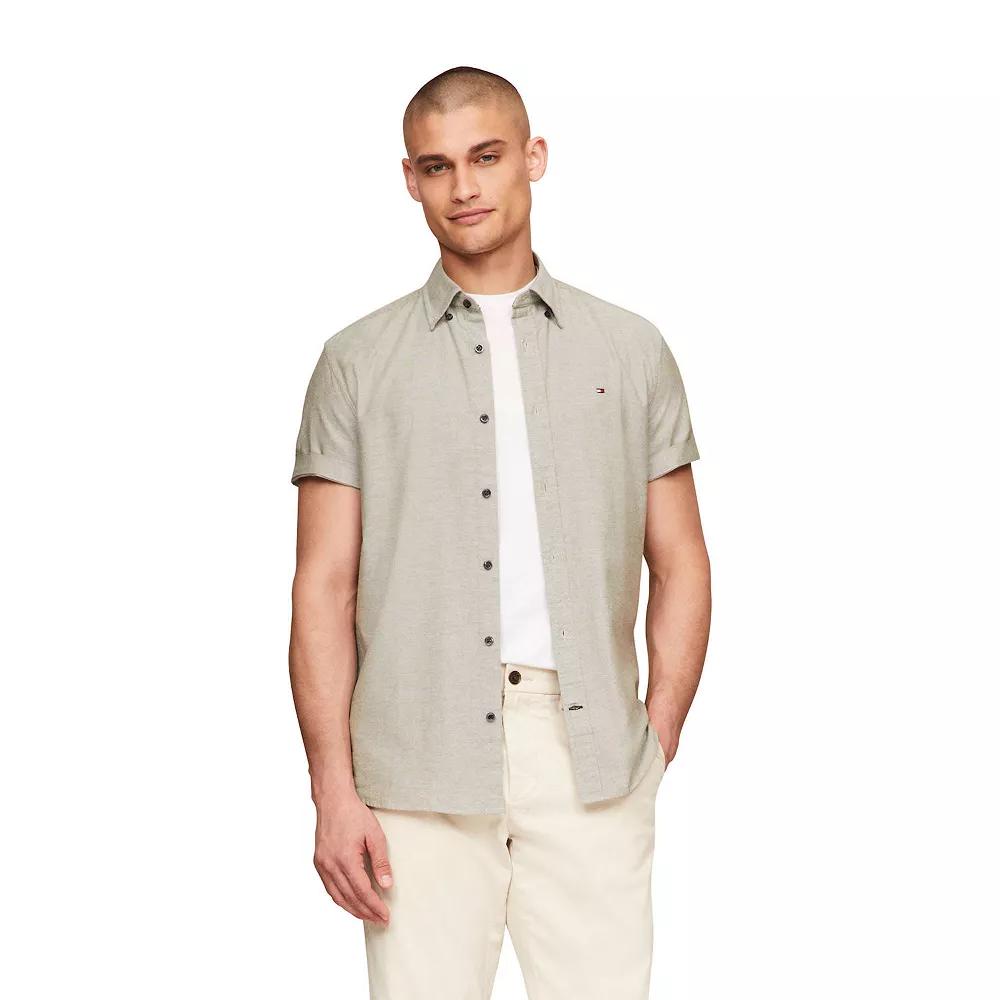 Men's Tommy Hilfiger Short Sleeve Original Stretch Oxford Shirt,  Product Image