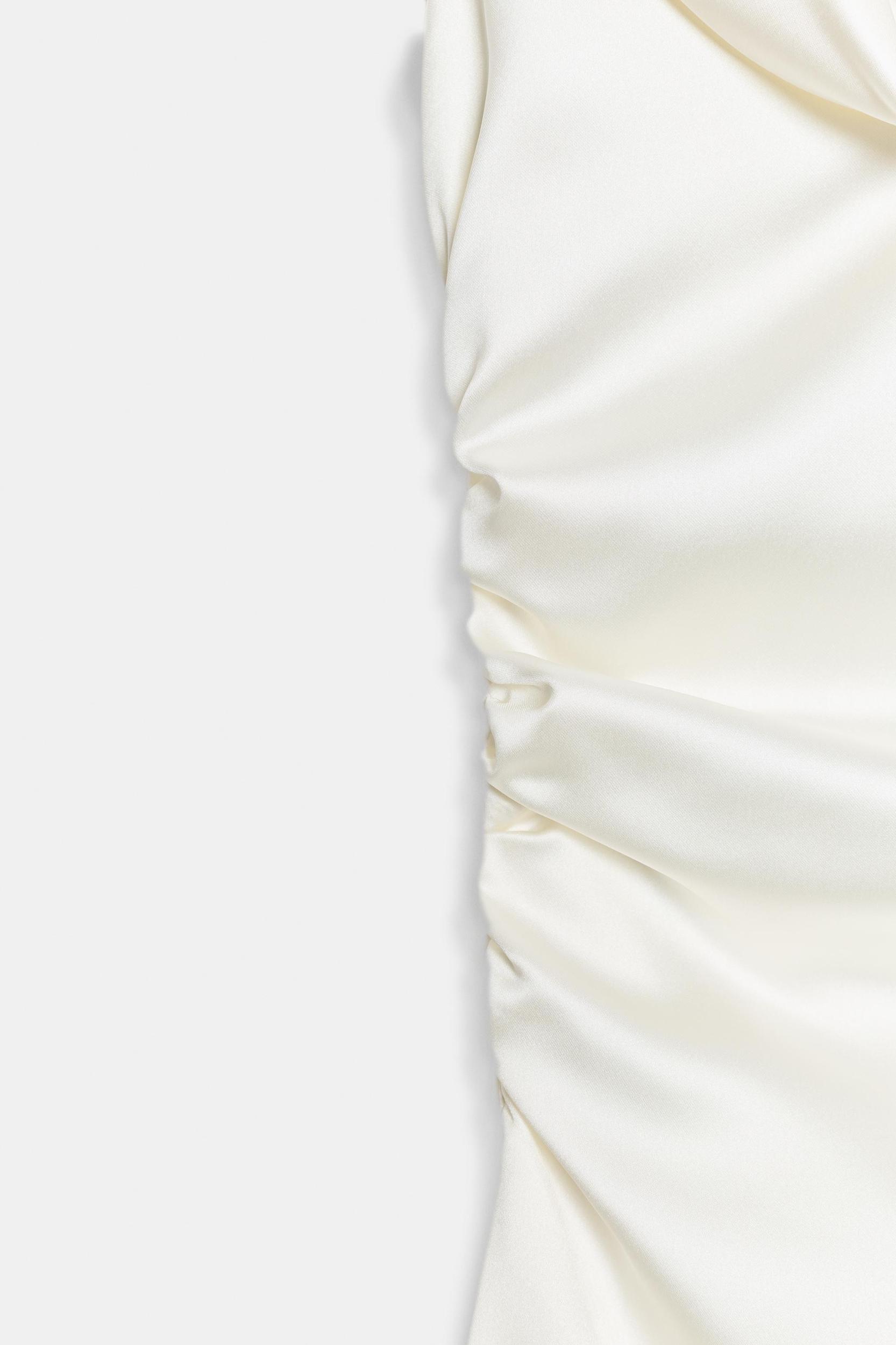 DRAPED SATIN MINI DRESS Product Image