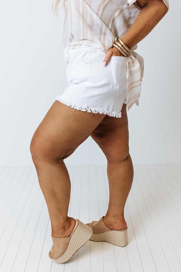 The Mardi High Waist Distressed Shorts Curves Product Image