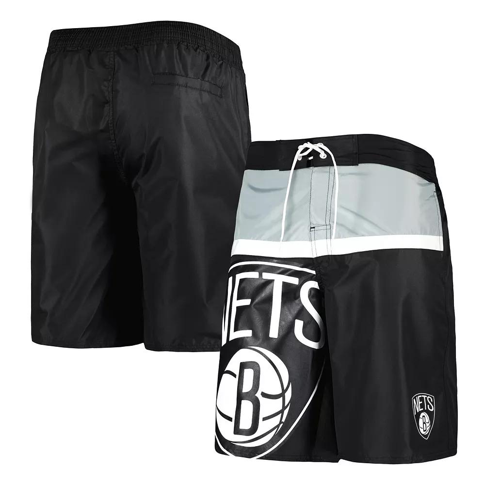 Men's G-III Sports by Carl Banks Black Brooklyn Nets Sea Wind Swim Trunks,  Product Image