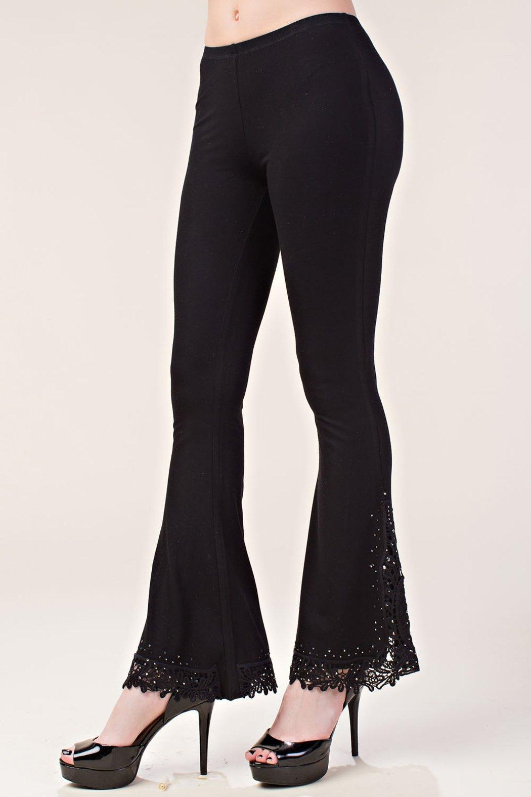Crochet Lace Bell Bottom Pants Product Image