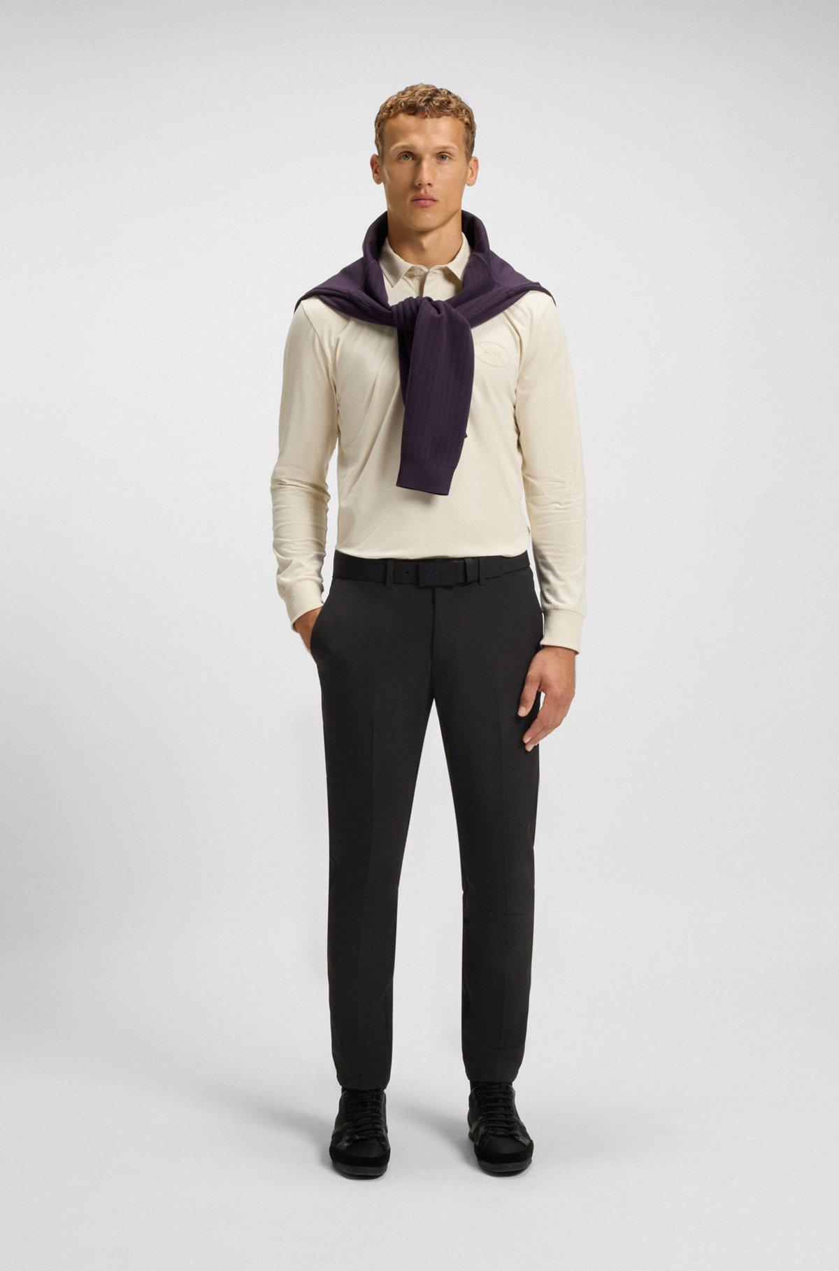 BOSS - Slim-fit pants in water-repellent stretch fabric - Black Product Image