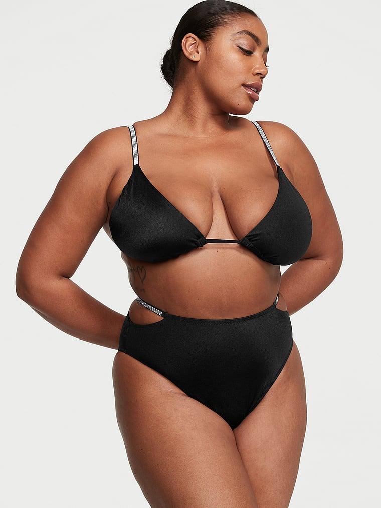 Shine Strap High-Waist Cheeky Bikini Bottom Product Image