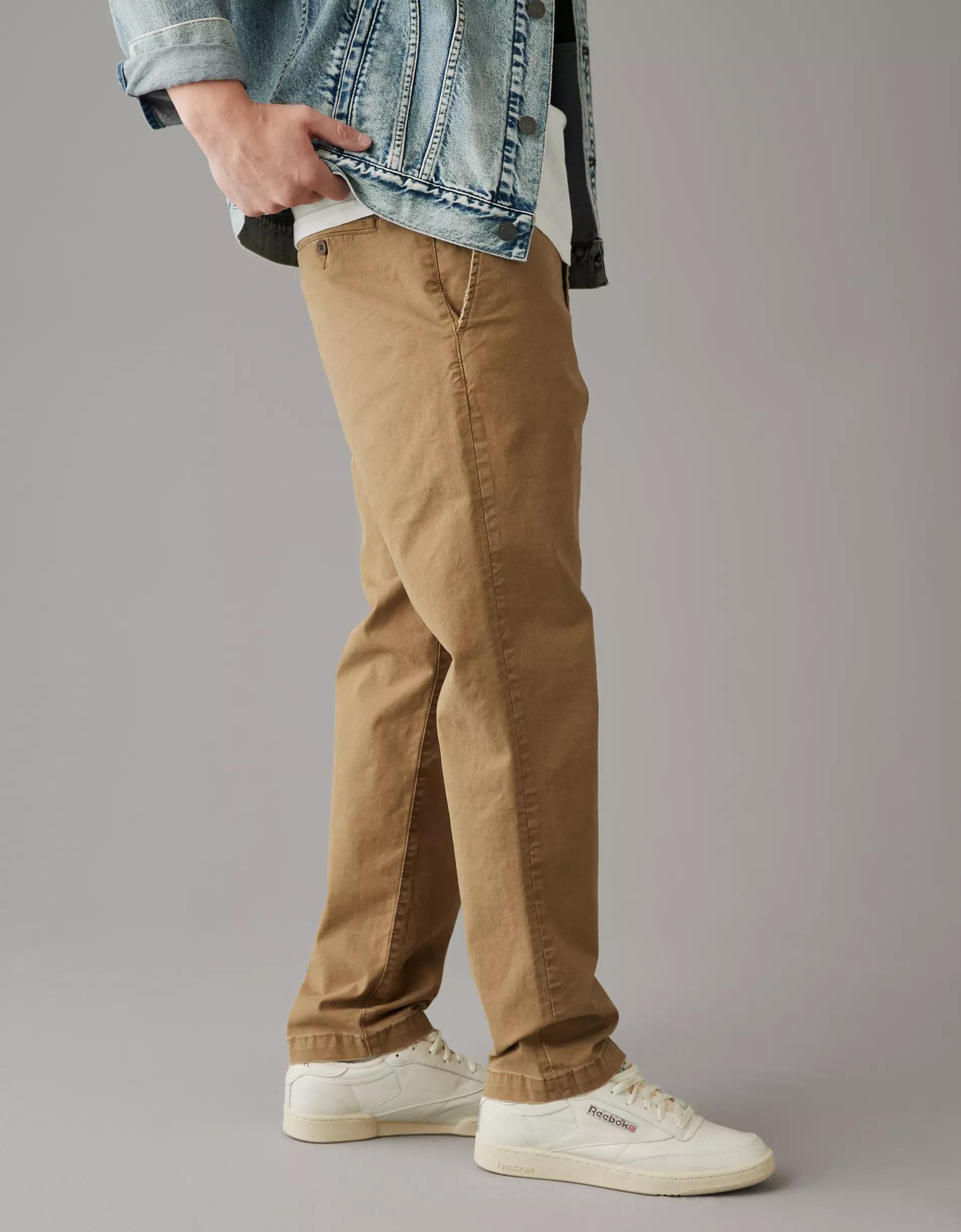 AE Flex Relaxed Straight Lived-In Khaki Pant Product Image