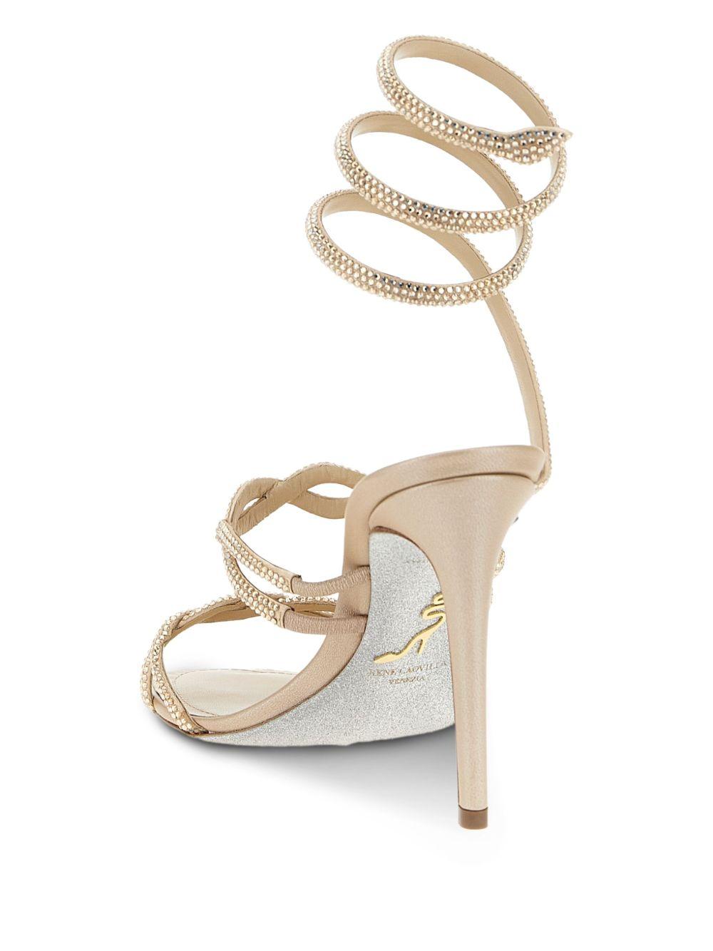 105mm Braid Cleo rhinestone-embellished spiral-wrap sandals Product Image