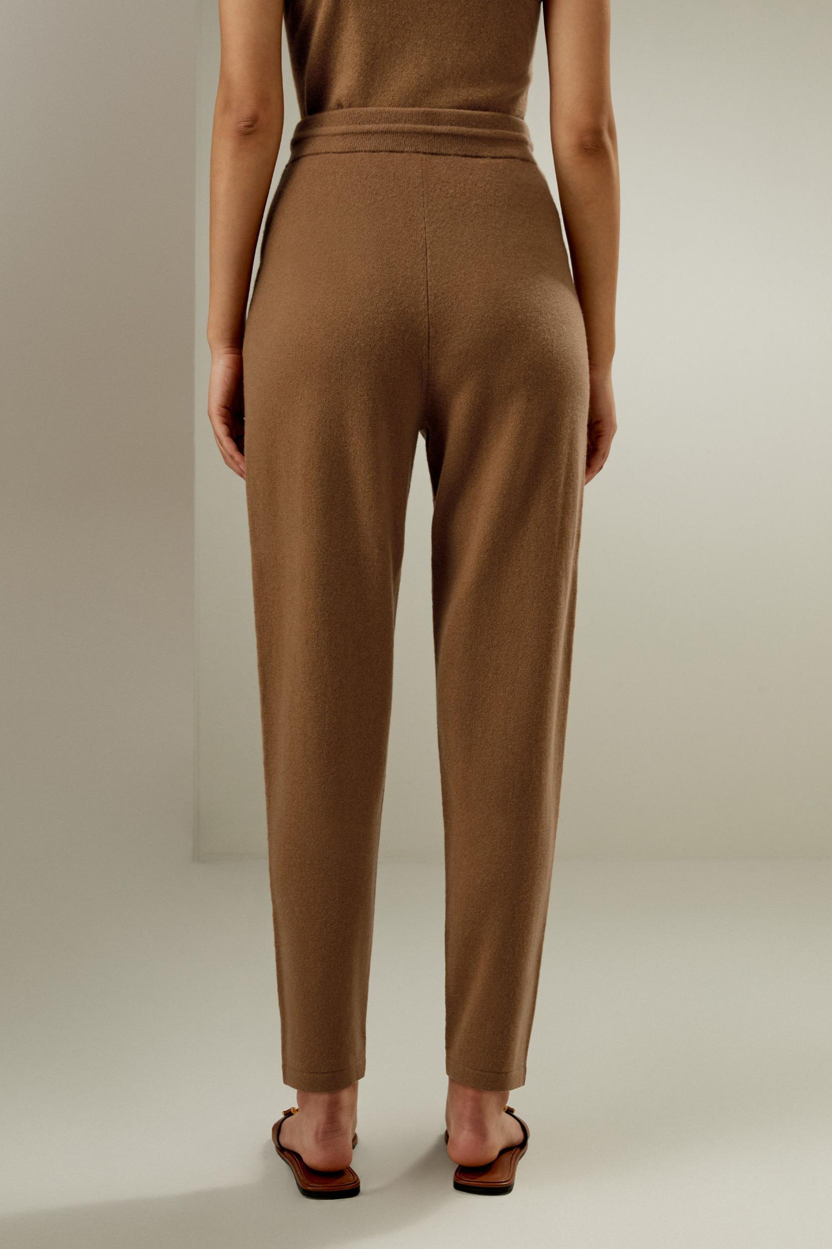 Pegged Cashmere Pants with Drawstrings Product Image