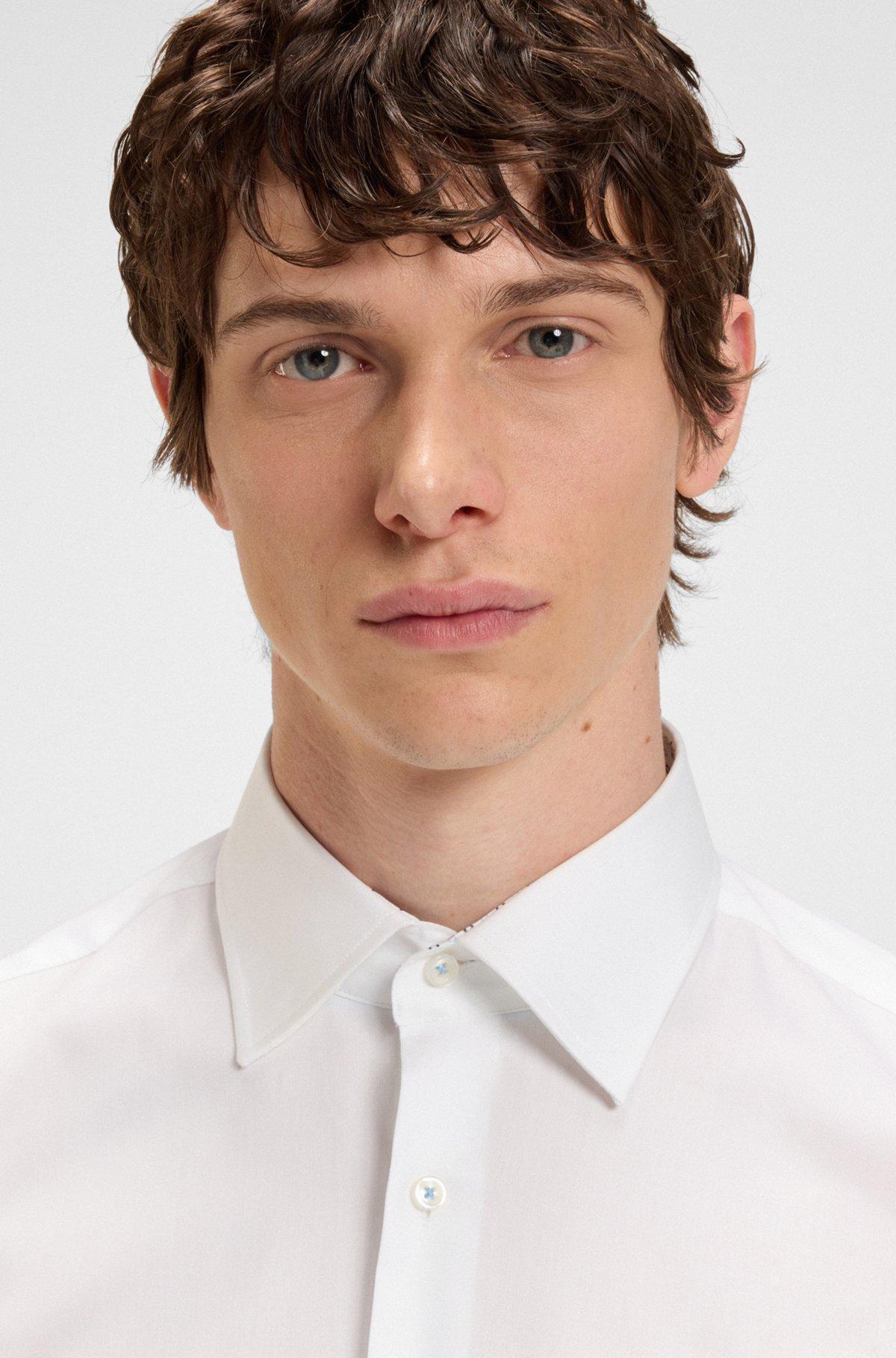BOSS - Regular-fit shirt in easy-iron cotton poplin - White Product Image
