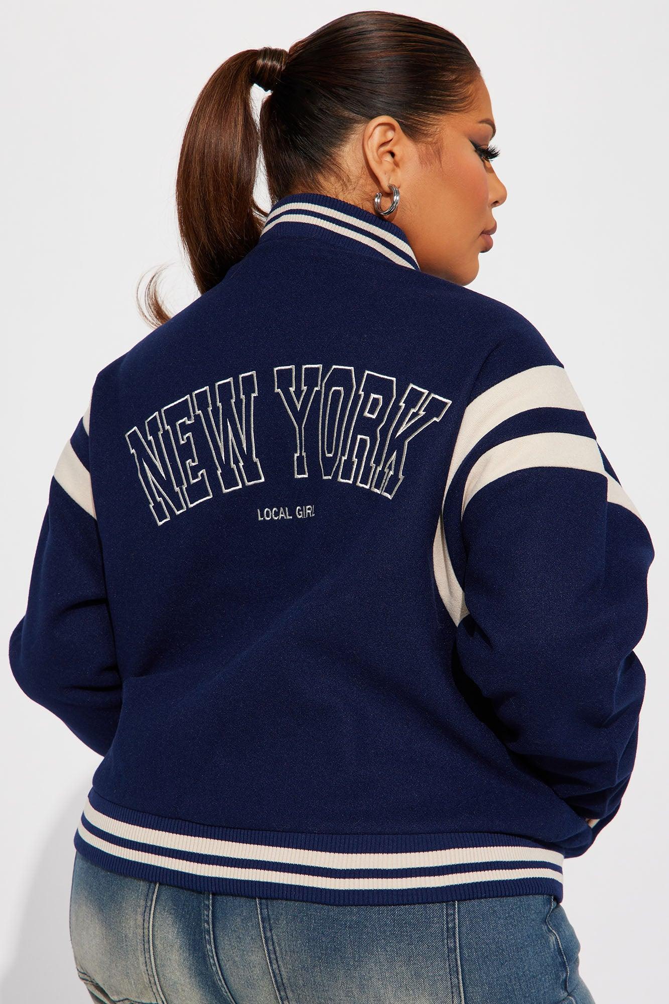 Manhattan Babe Varsity Jacket - Navy Female Product Image