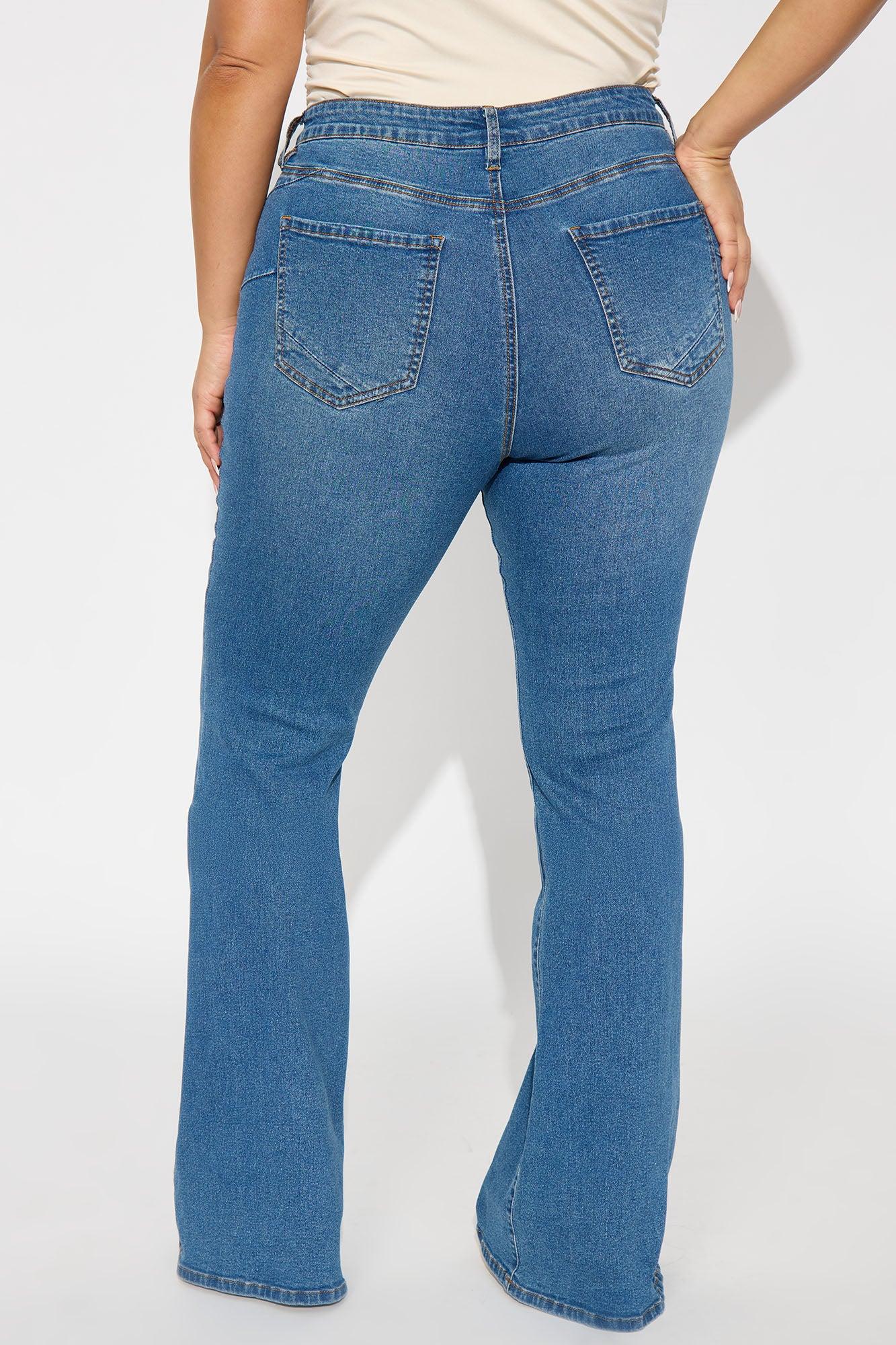 Tall Vibe Check Curvy Stretch Flare Jeans  - Medium Wash Female Product Image