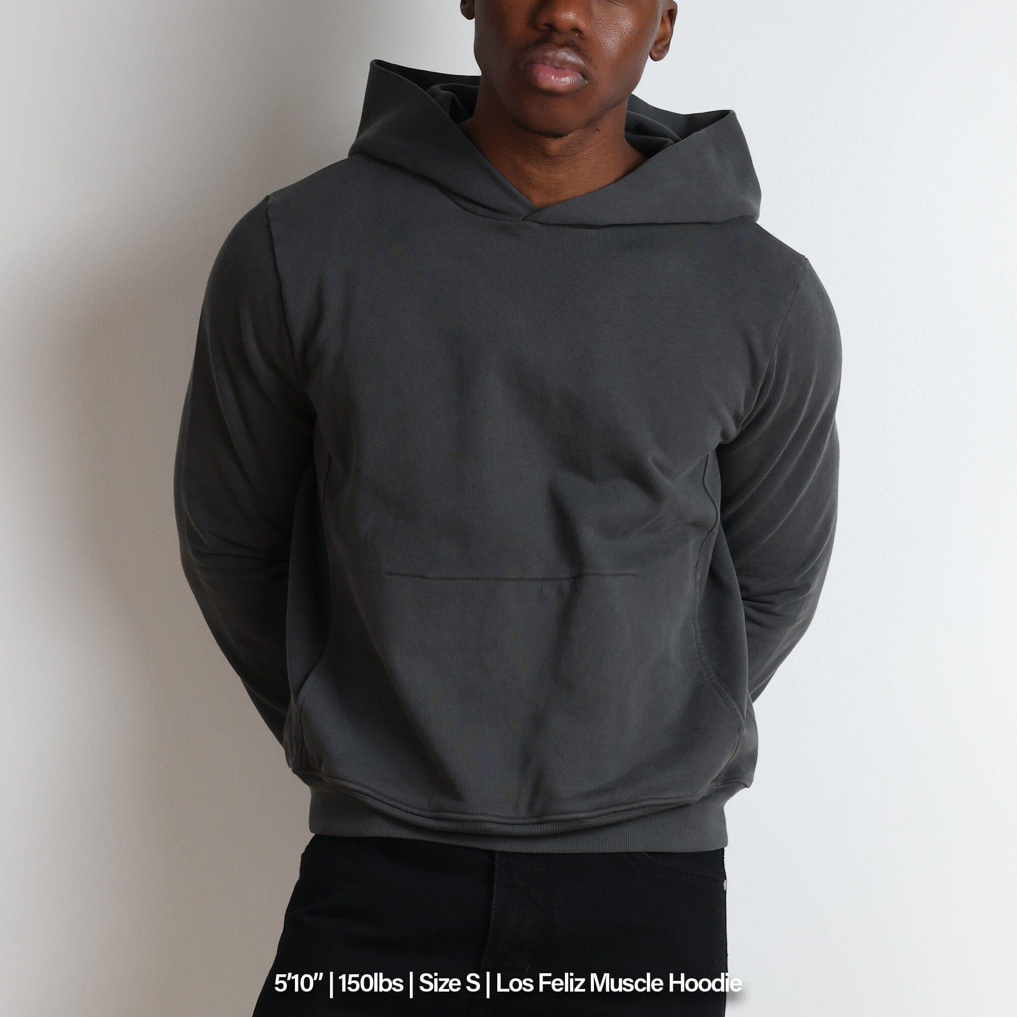 Los Feliz Crop Muscle Hoodie | Fitted Male Product Image