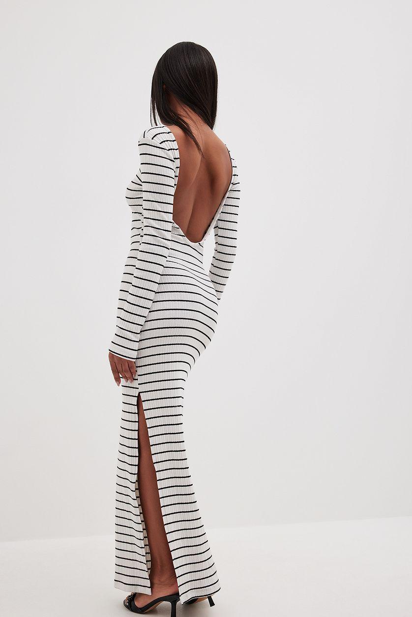 Stripe Deep Back Maxi Dress Product Image