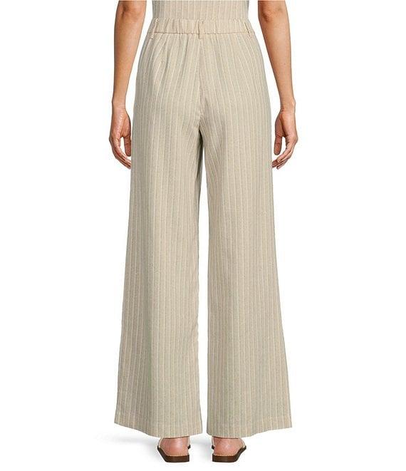 Lucy Paris Leland Pinstripe Wide Leg Fit & Flare Pleated Pants Product Image
