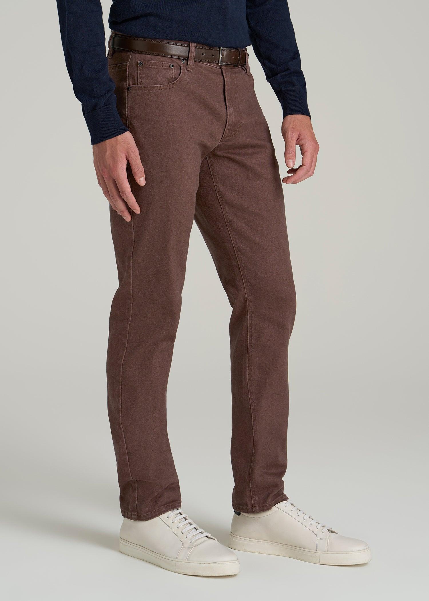 Carman Tapered Fit Colored Jeans for Tall Men in Dark Toffee Male Product Image
