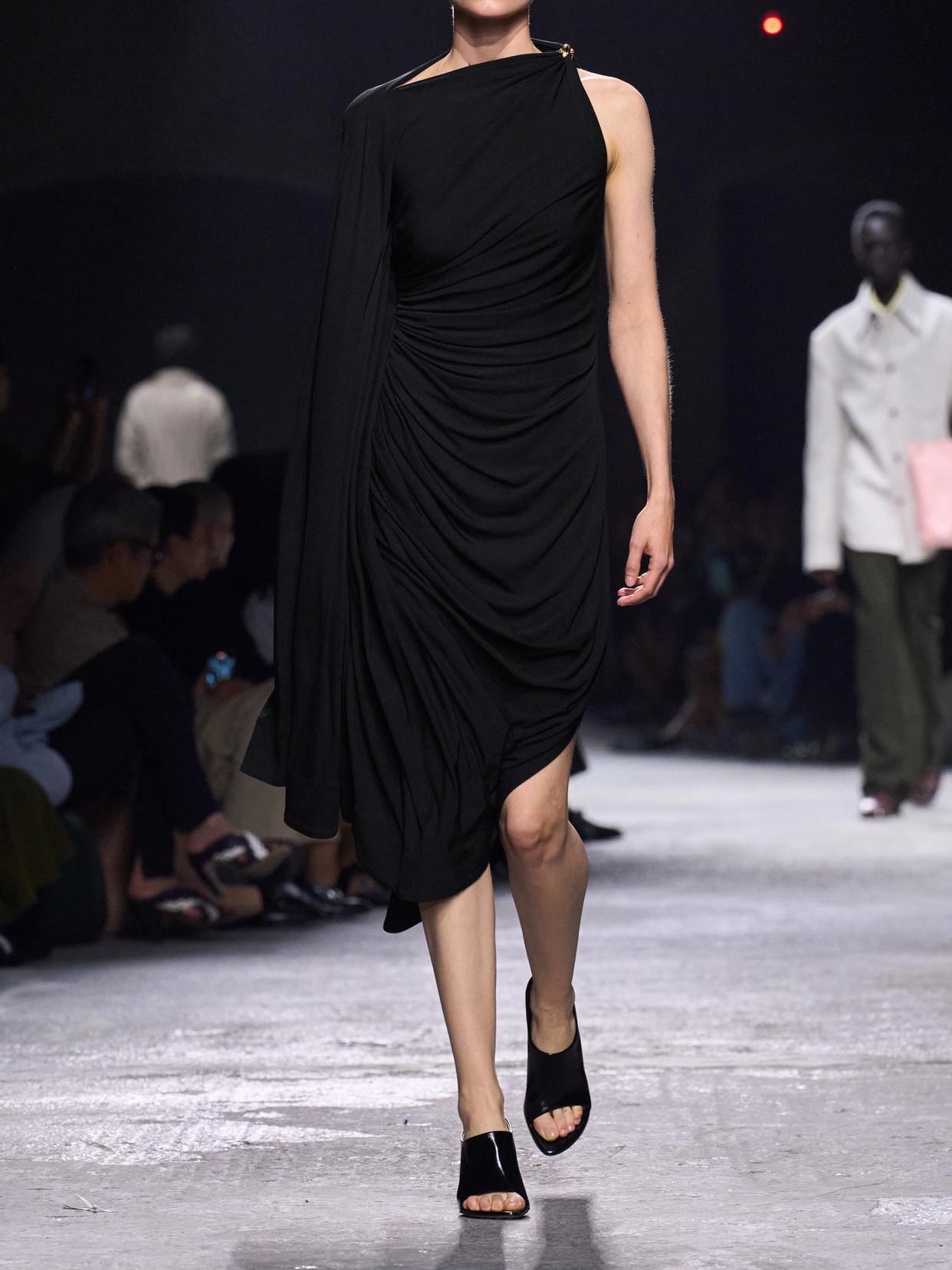 BOTTEGA VENETA Draped Dress In Black Product Image