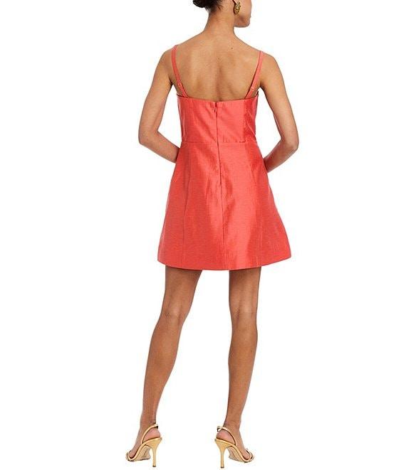 Mestiza New York Scallopini Linen Blend Organza Strapless Sleeveless Pleated Bodice A-Line Mini Dress Product Image