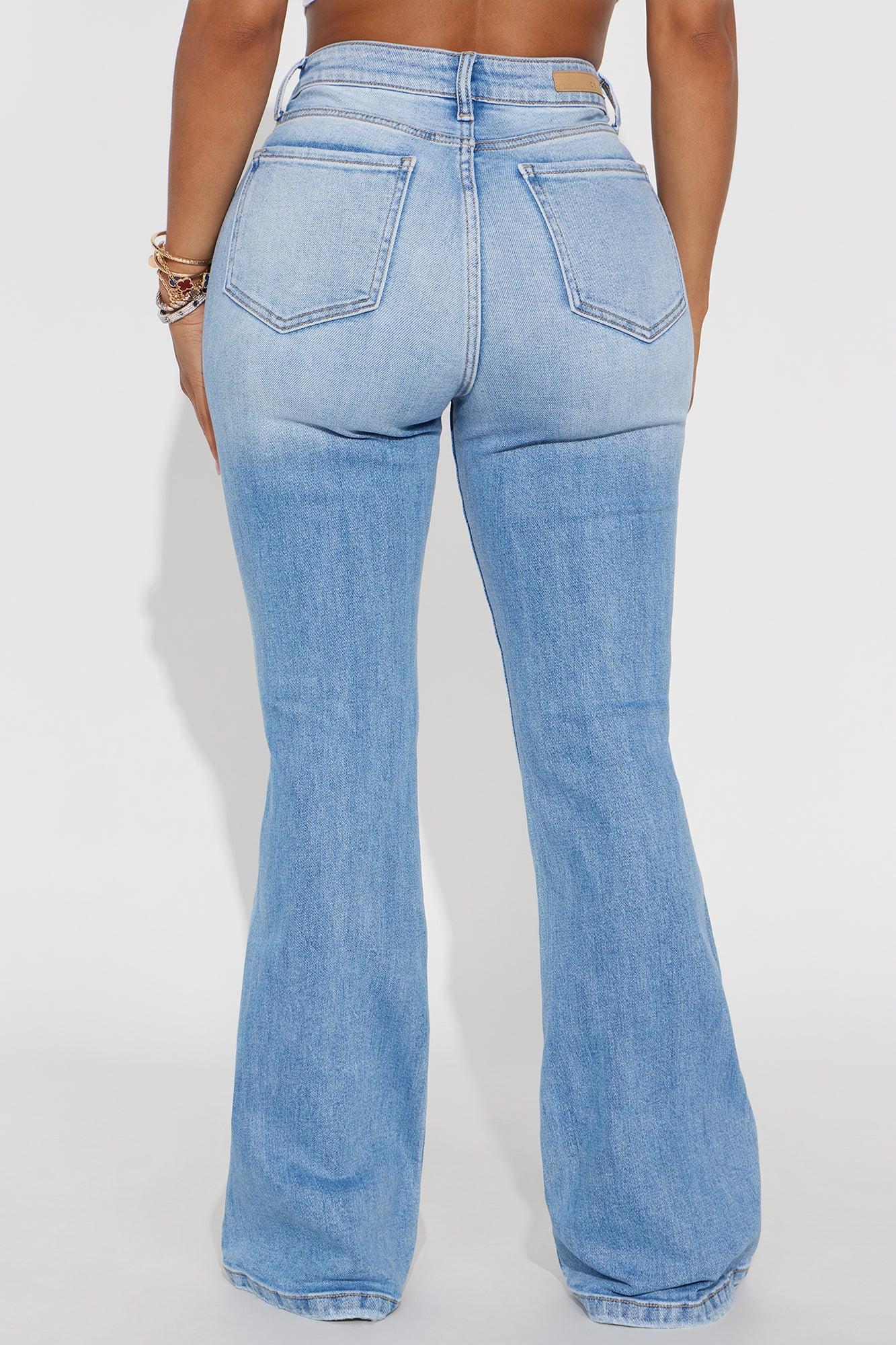 Lovefest Ripped Flare Jeans - Light Wash Female Product Image