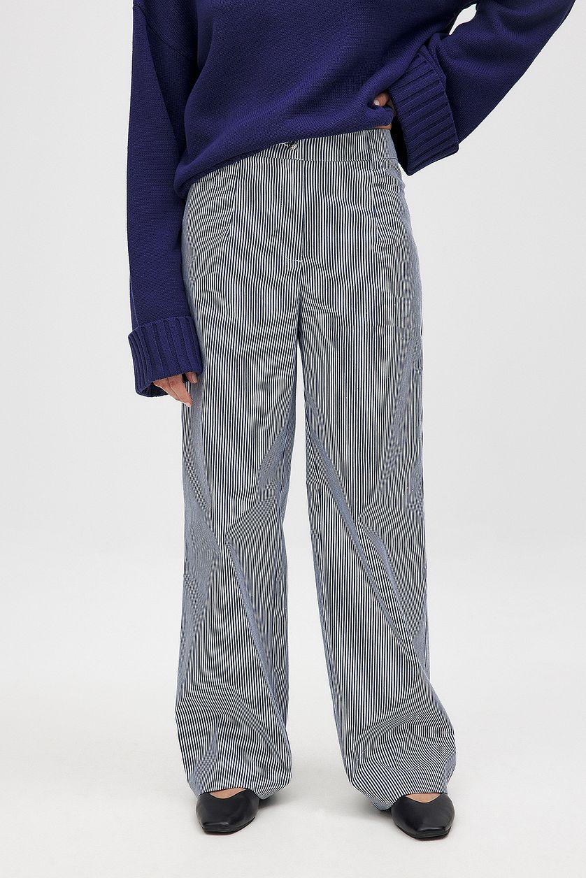 Heavy Mid Waist Stirped Pants Product Image