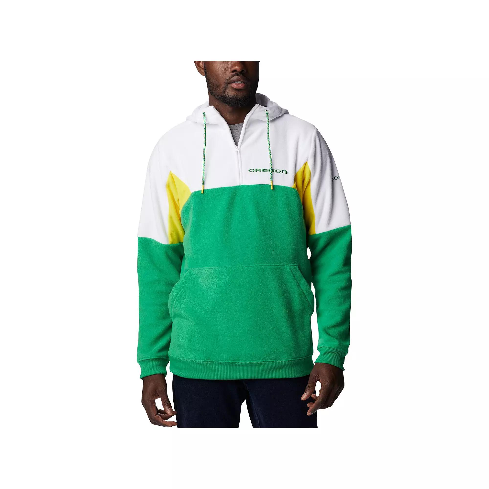 Men's Columbia Green Oregon Ducks Lodge Quarter-Zip Hoodie, Size: Medium Product Image